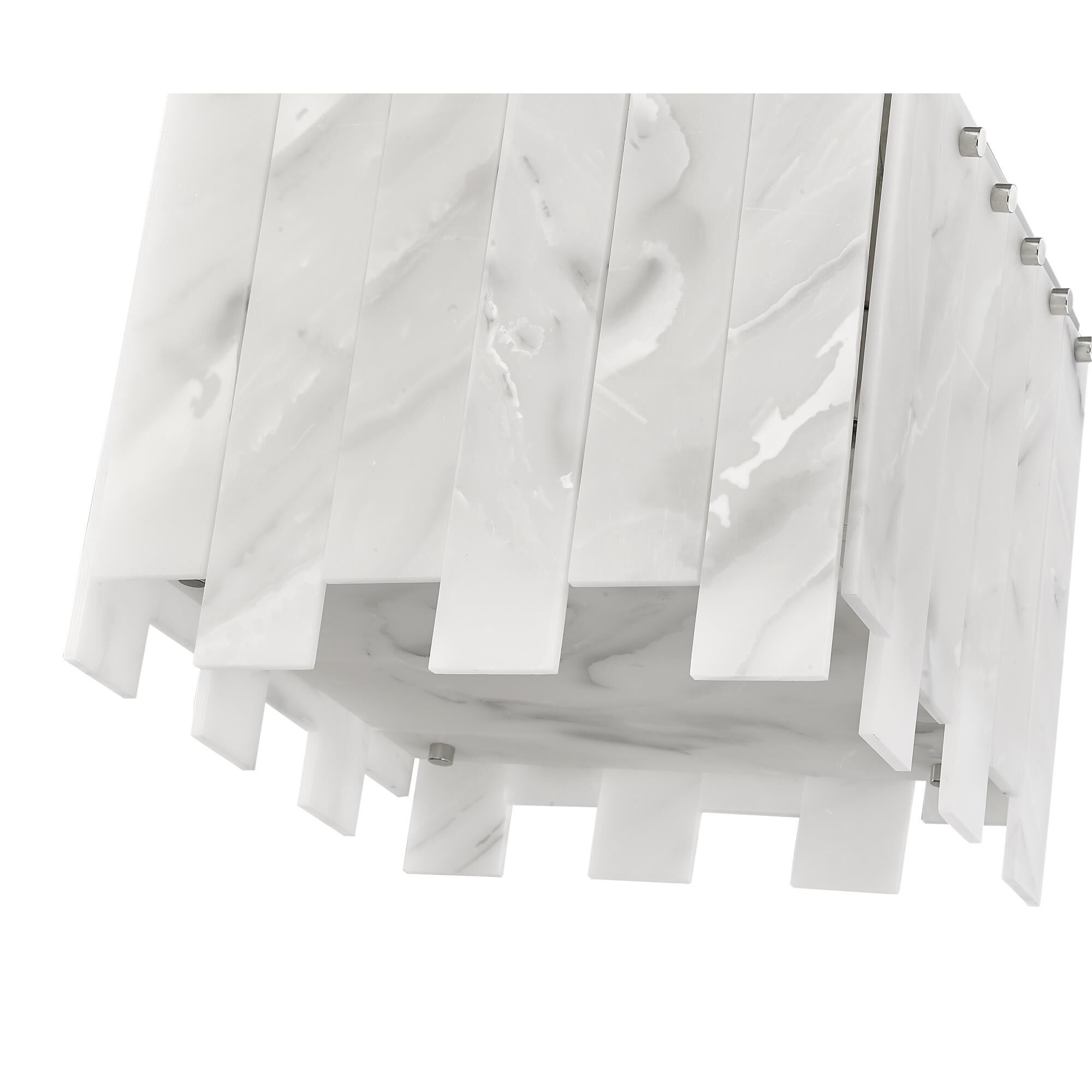 Shown in Polished Nickel finish and Alabaster Resin shade