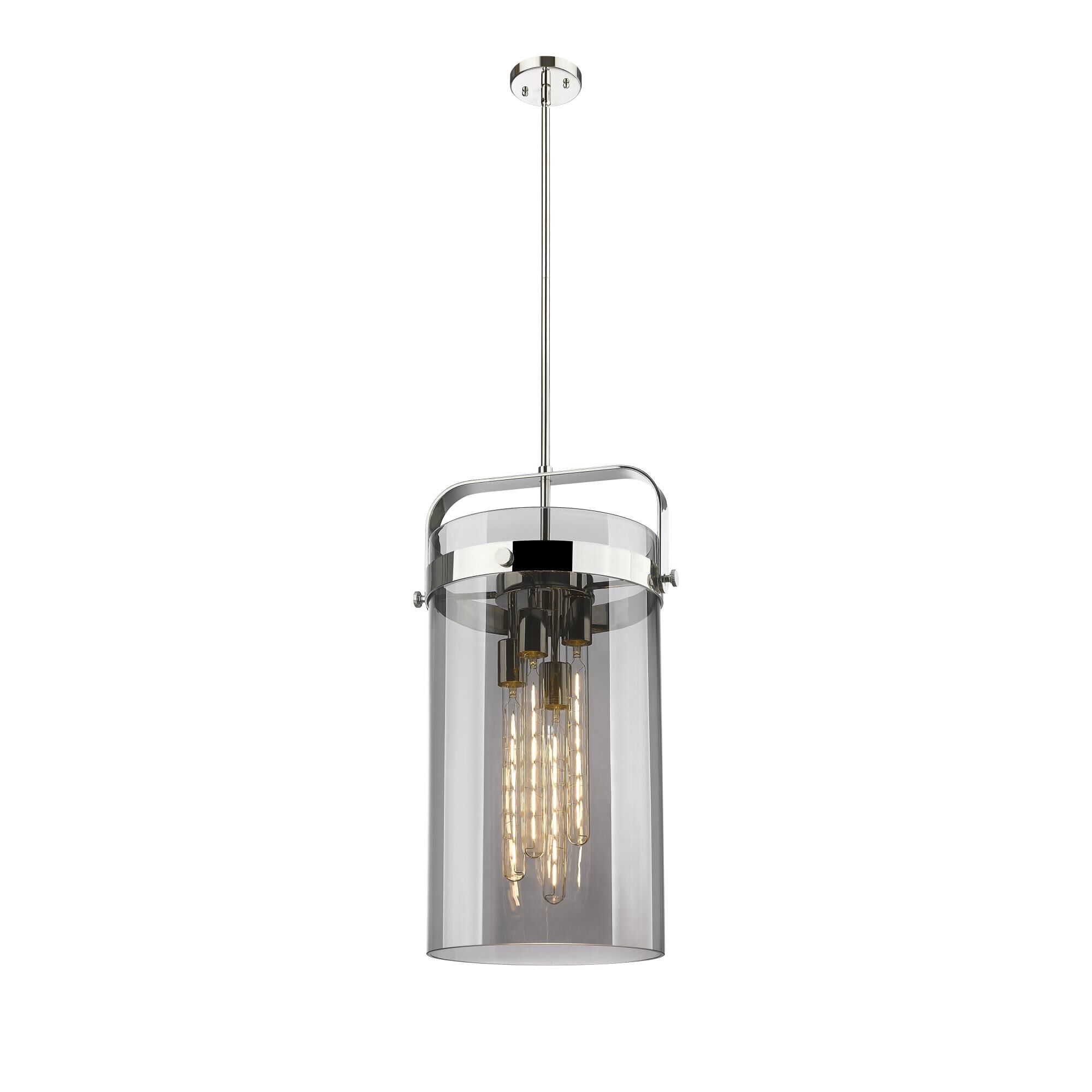 Shown in Polished Nickel finish and Plated Smoke glass and Plated Smoke Glass shade