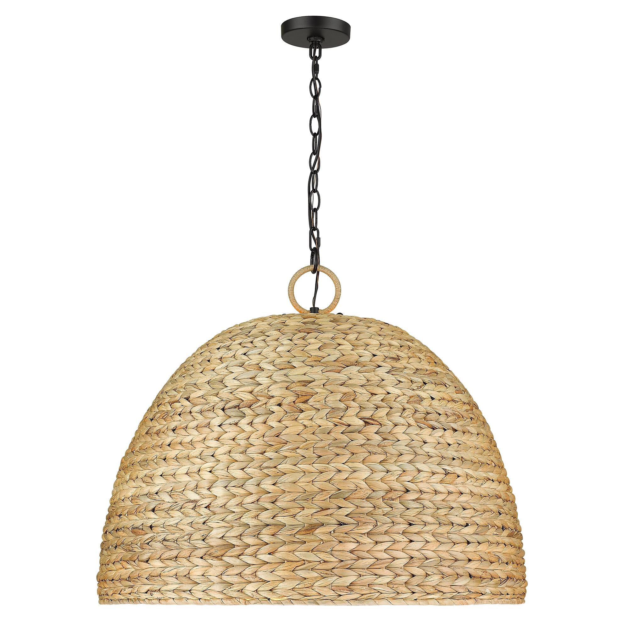 Shown in Matte Black finish and Woven Sweet Grass shade