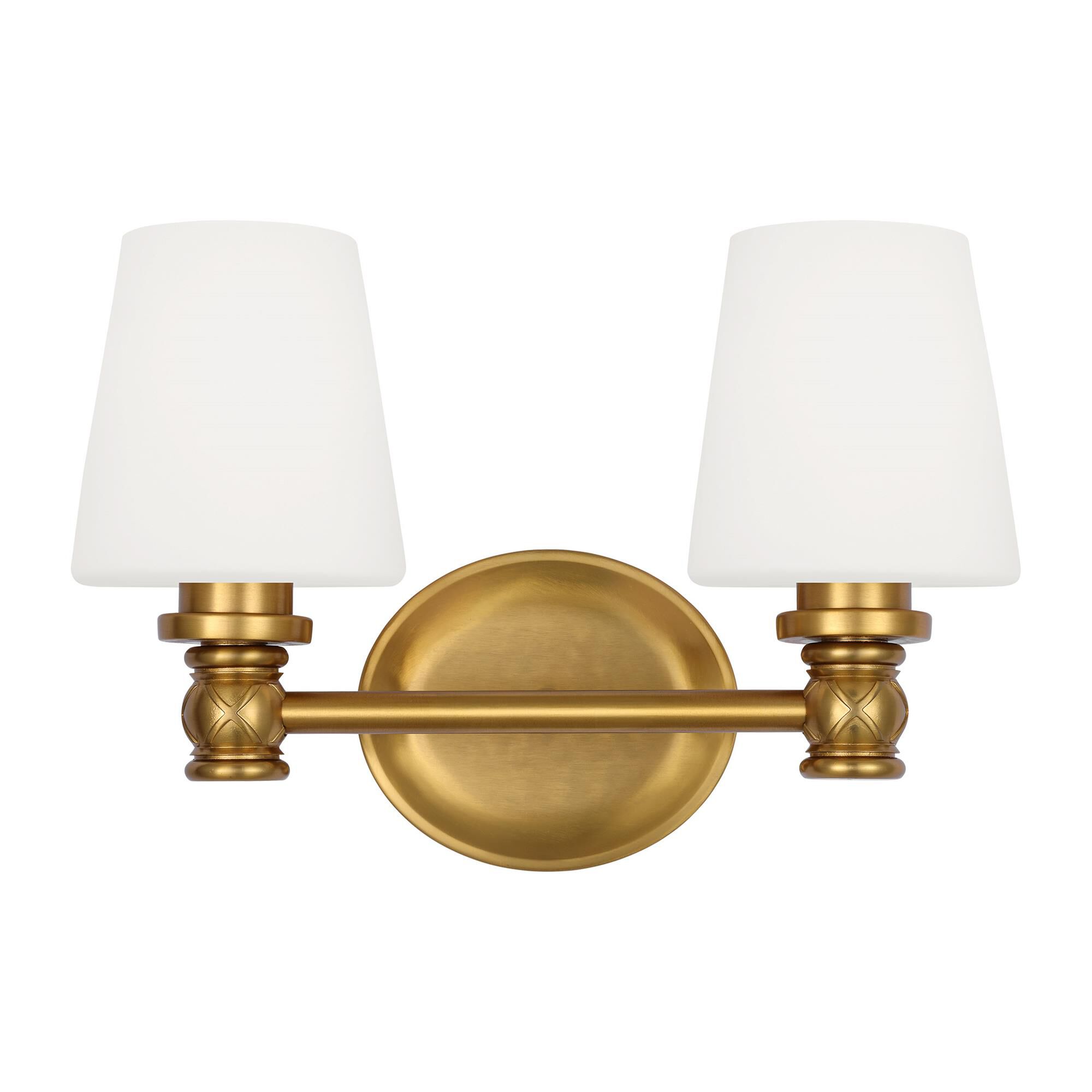 Shown in Burnished Brass finish and Opal Etched Cased glass