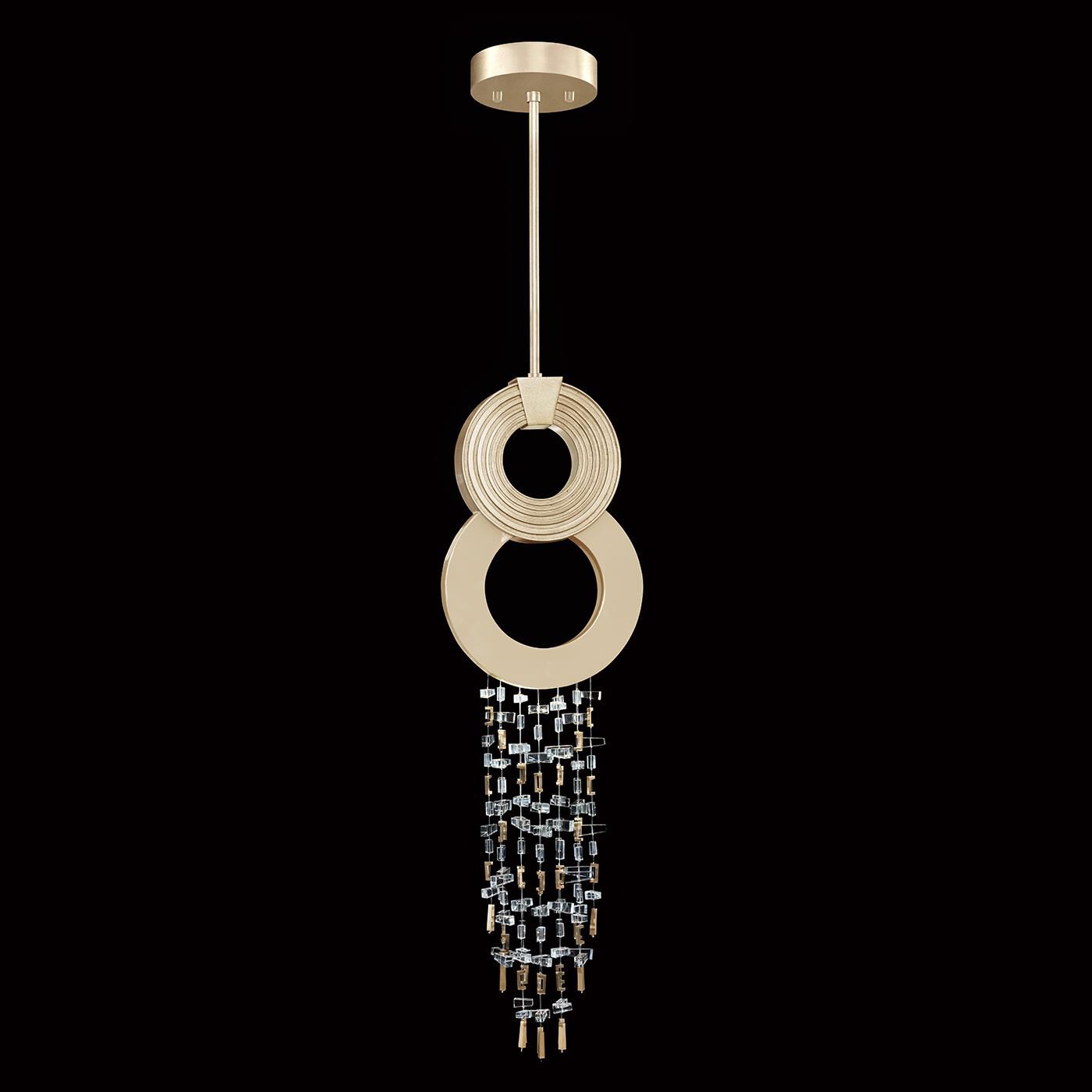 Shown in Gold finish and True crystal and False glass