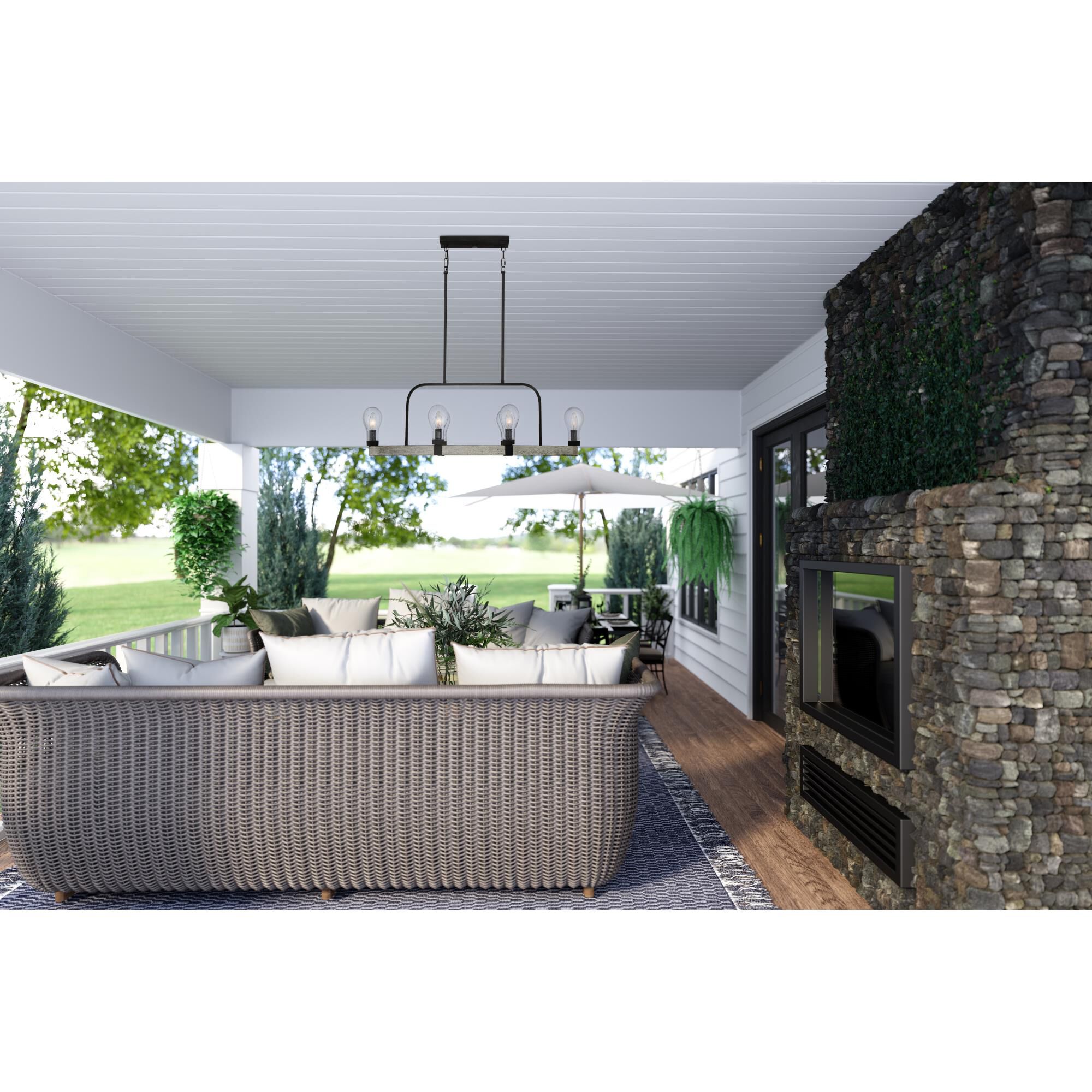 Shown in Grey Ash finish and Clear Seedy glass