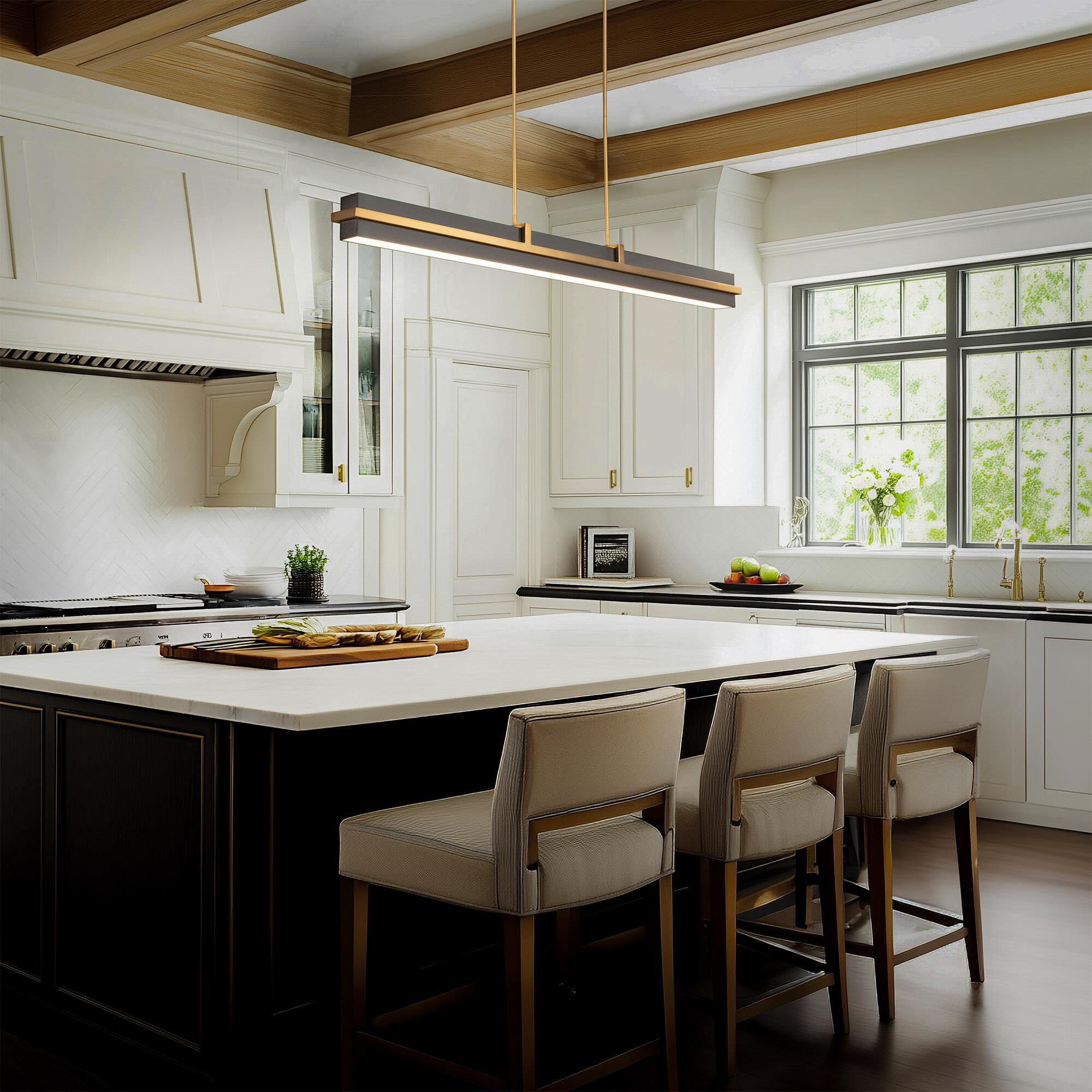 Shown in Black and Aged Brass finish