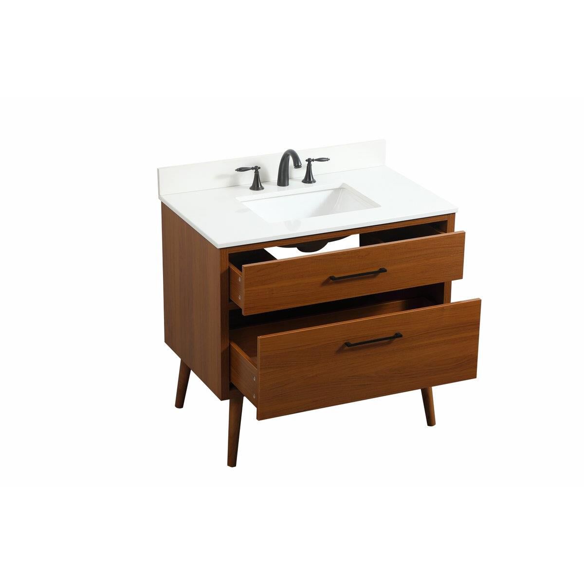 Shown in Teak finish and With Backsplash accent