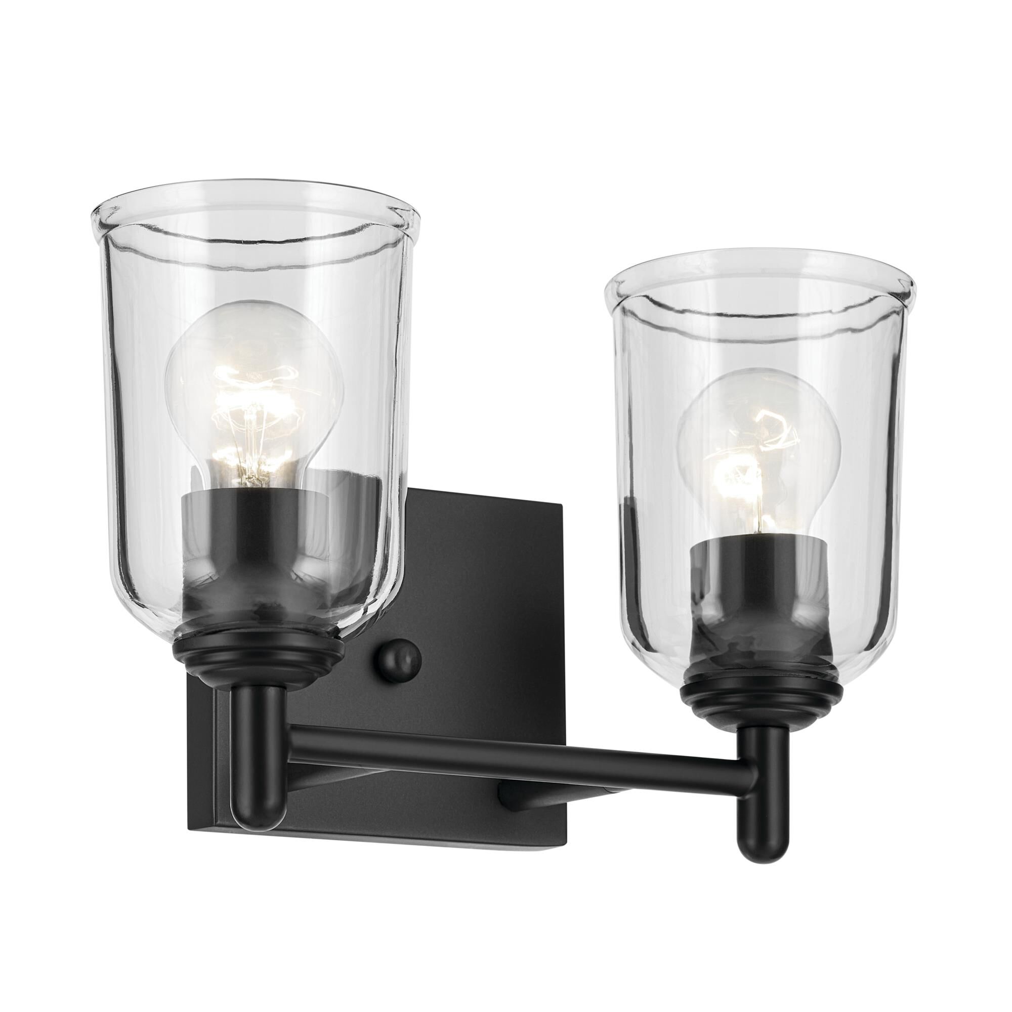 Shown in Black finish and Clear glass