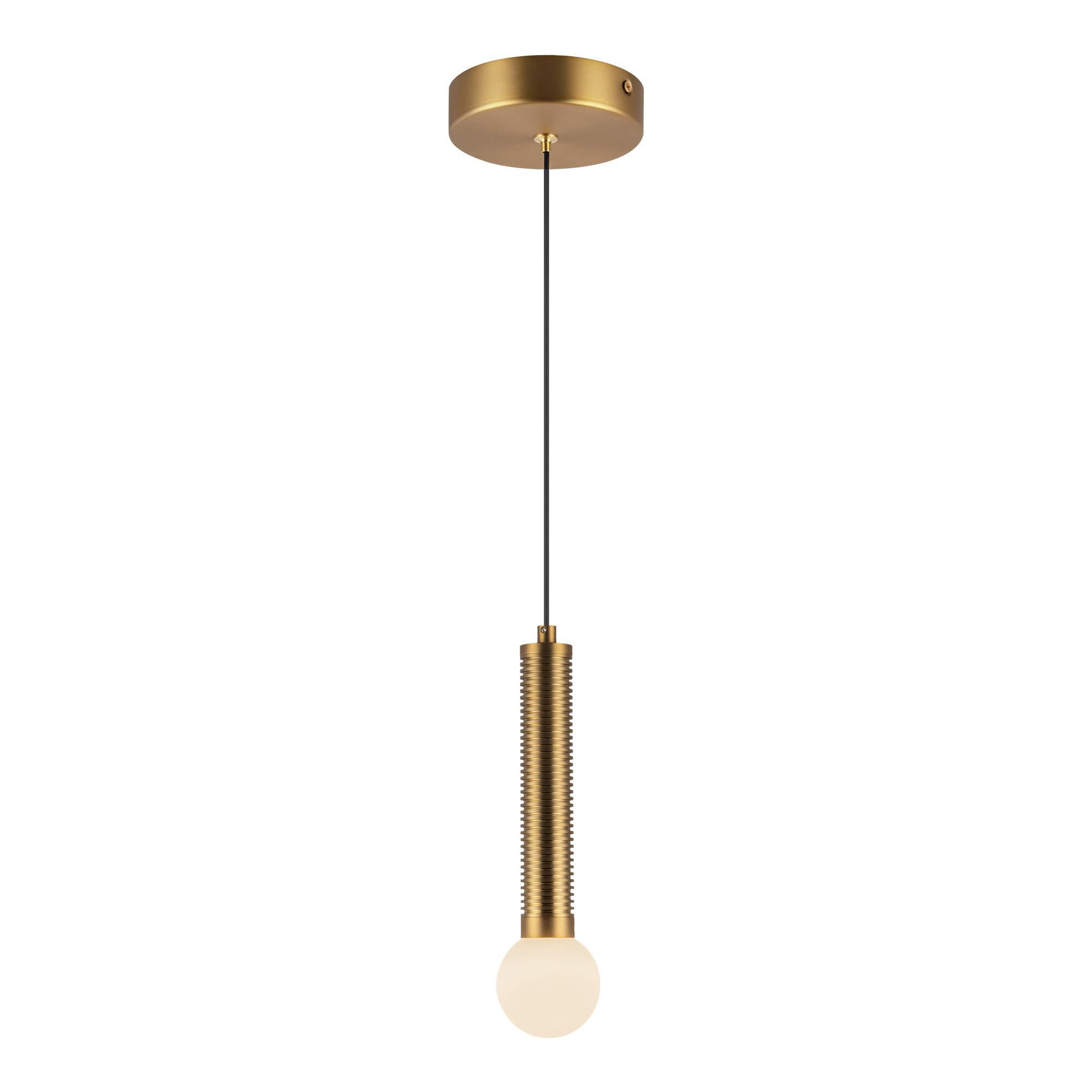Shown in Brushed Gold finish and Opal glass