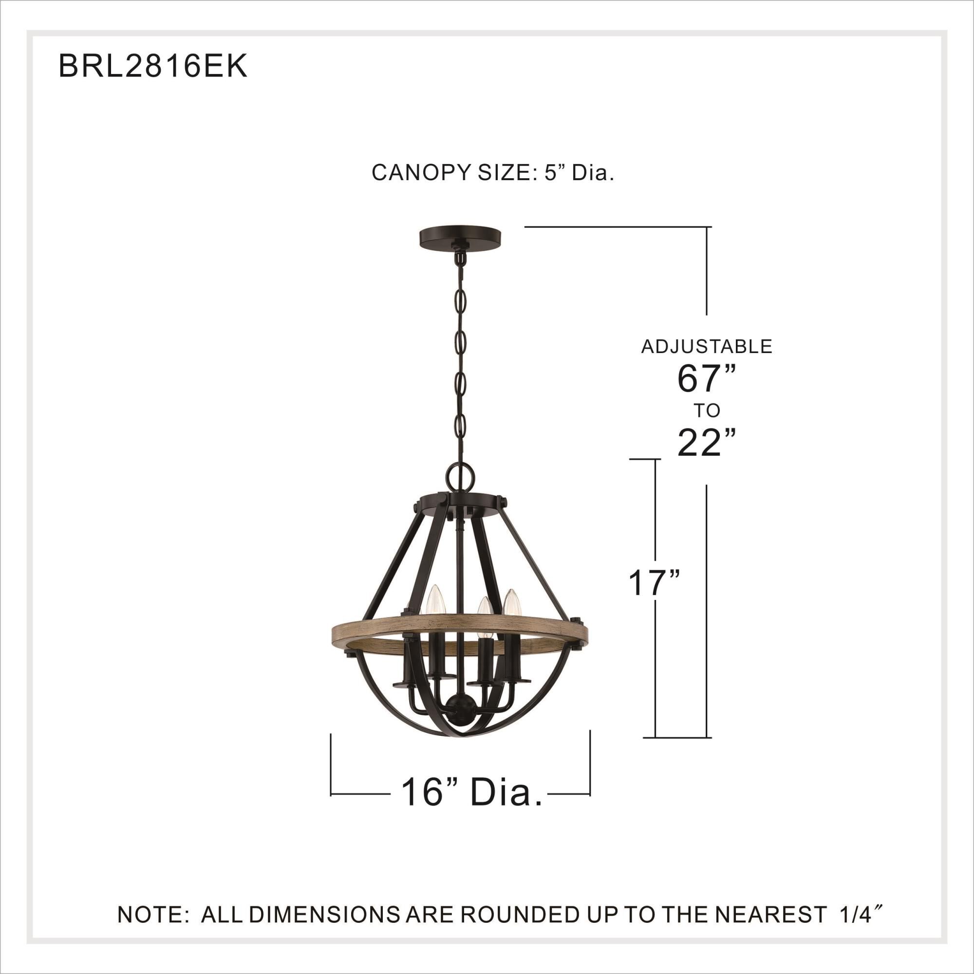 Bartlett 16 Inch 4 Light Mini Chandelier by Quoizel