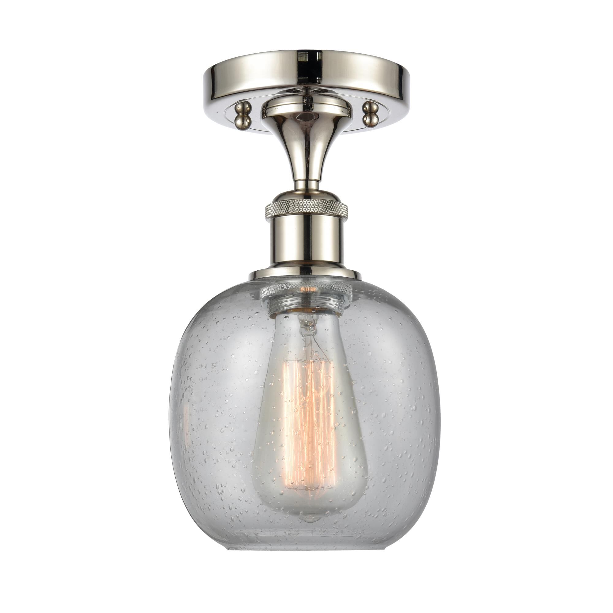 Shown in Polished Nickel finish and Sphere glass and Glass shade