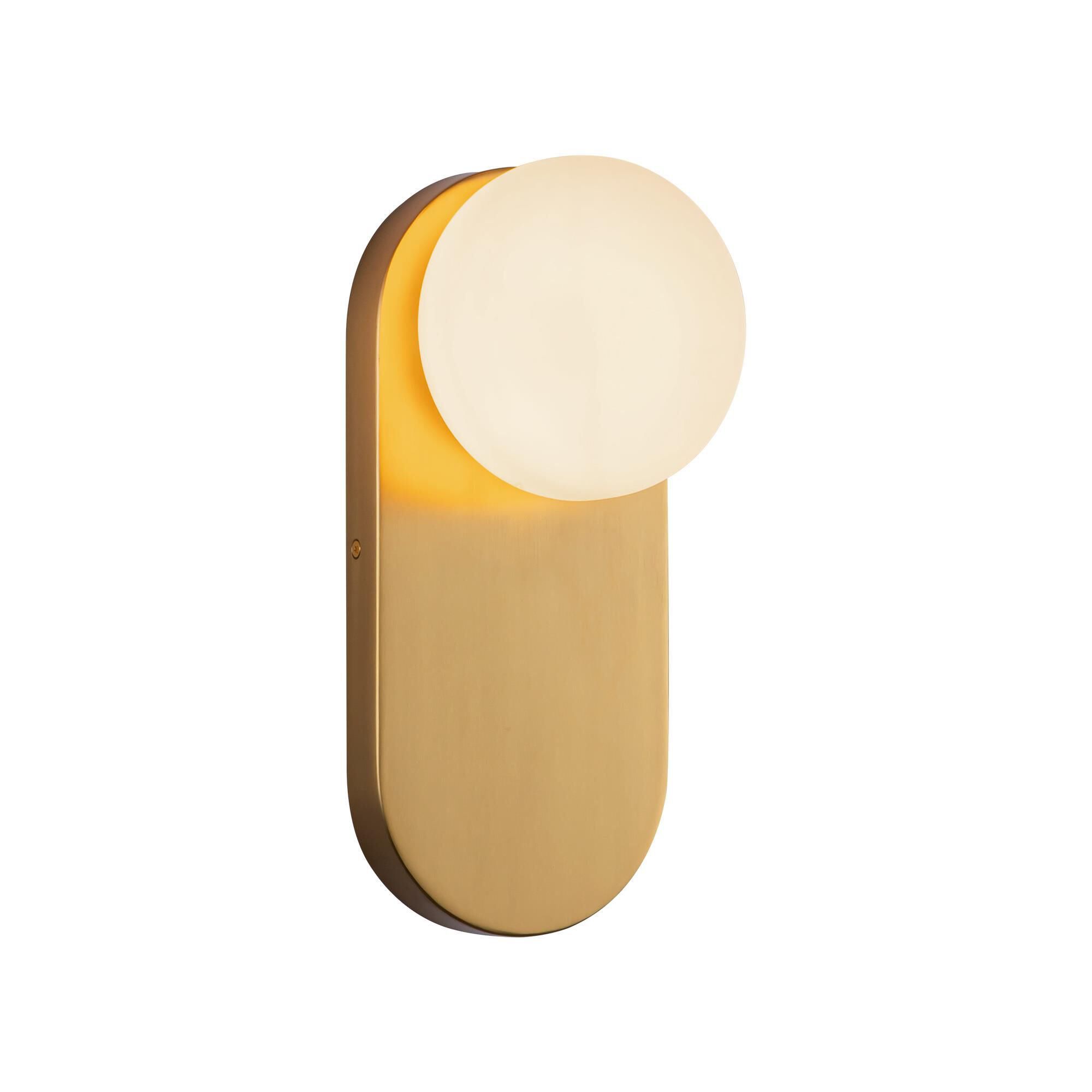 Shown in Brushed Gold finish and Opal glass