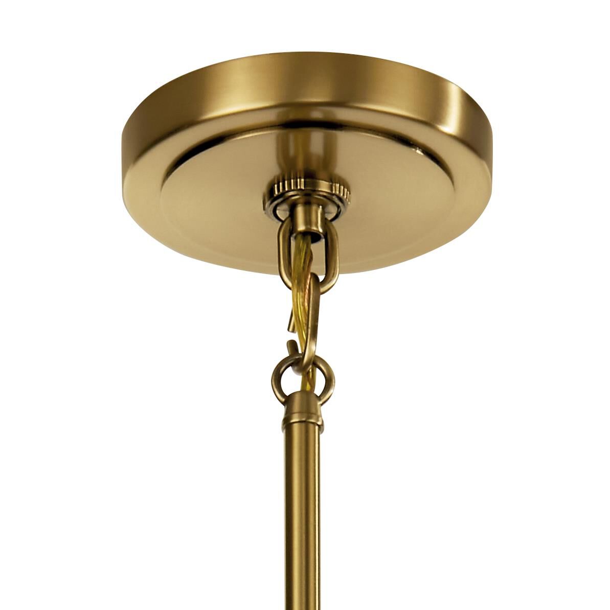 Shown in Brushed Brass finish and Clear glass