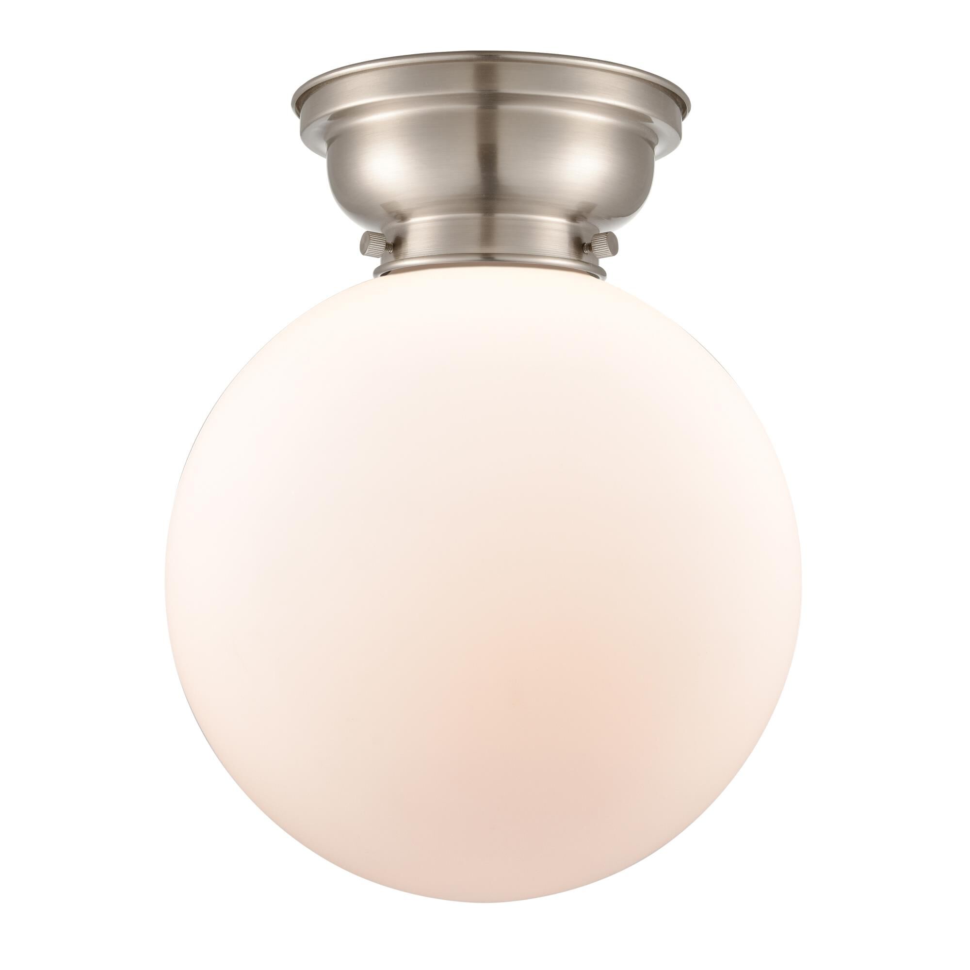 Shown in Brushed Satin Nickel finish and Globe glass and Glass shade