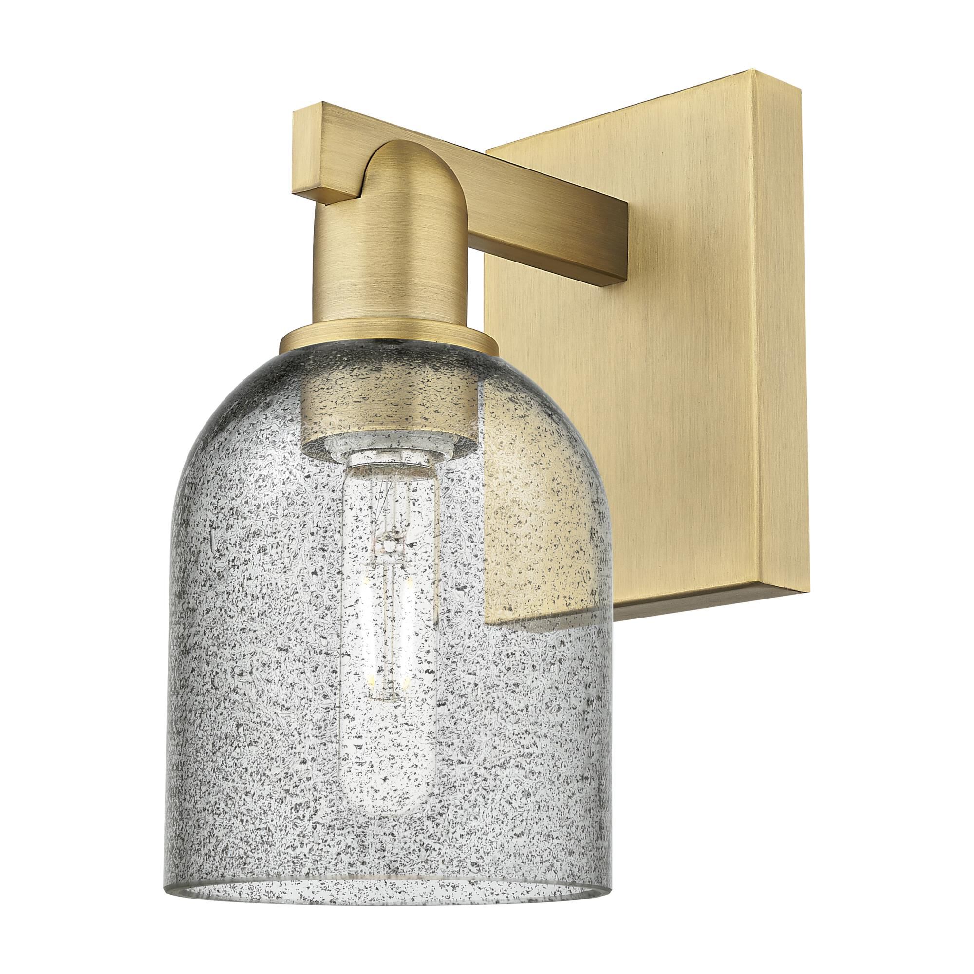 Shown in Brushed Brass finish and Charcoal glass