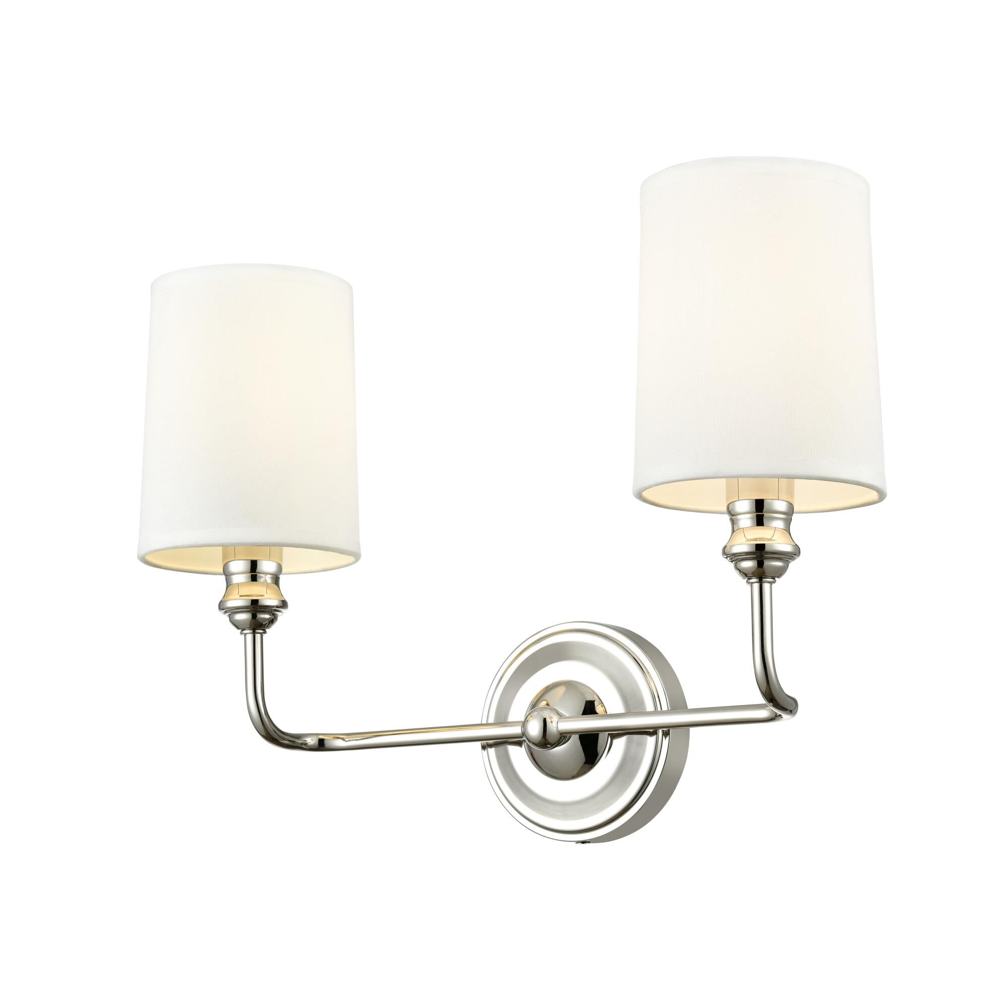 Shown in Polished Nickel finish and White shade