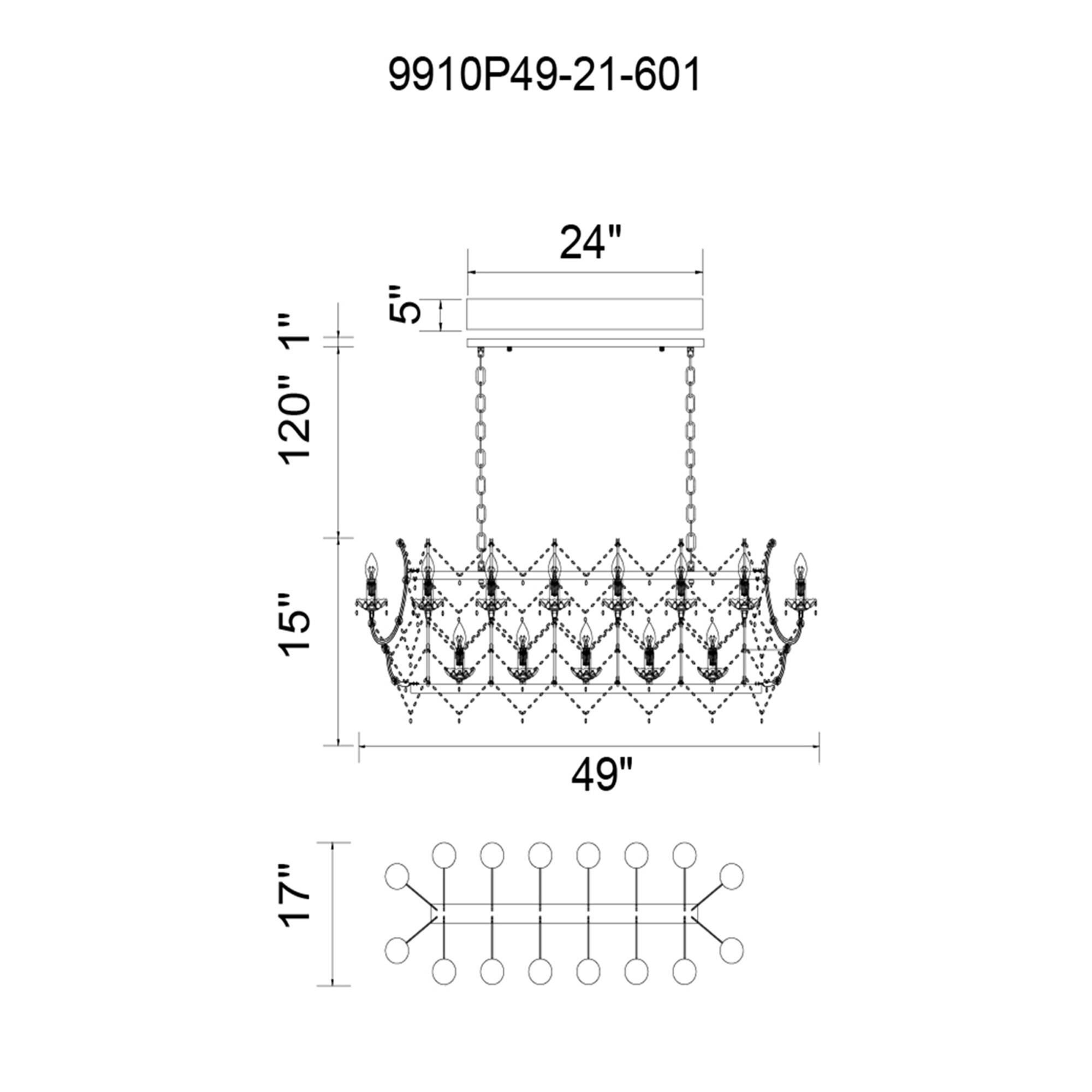 Shown in Chrome finish and K9 Clear crystal and Clear glass