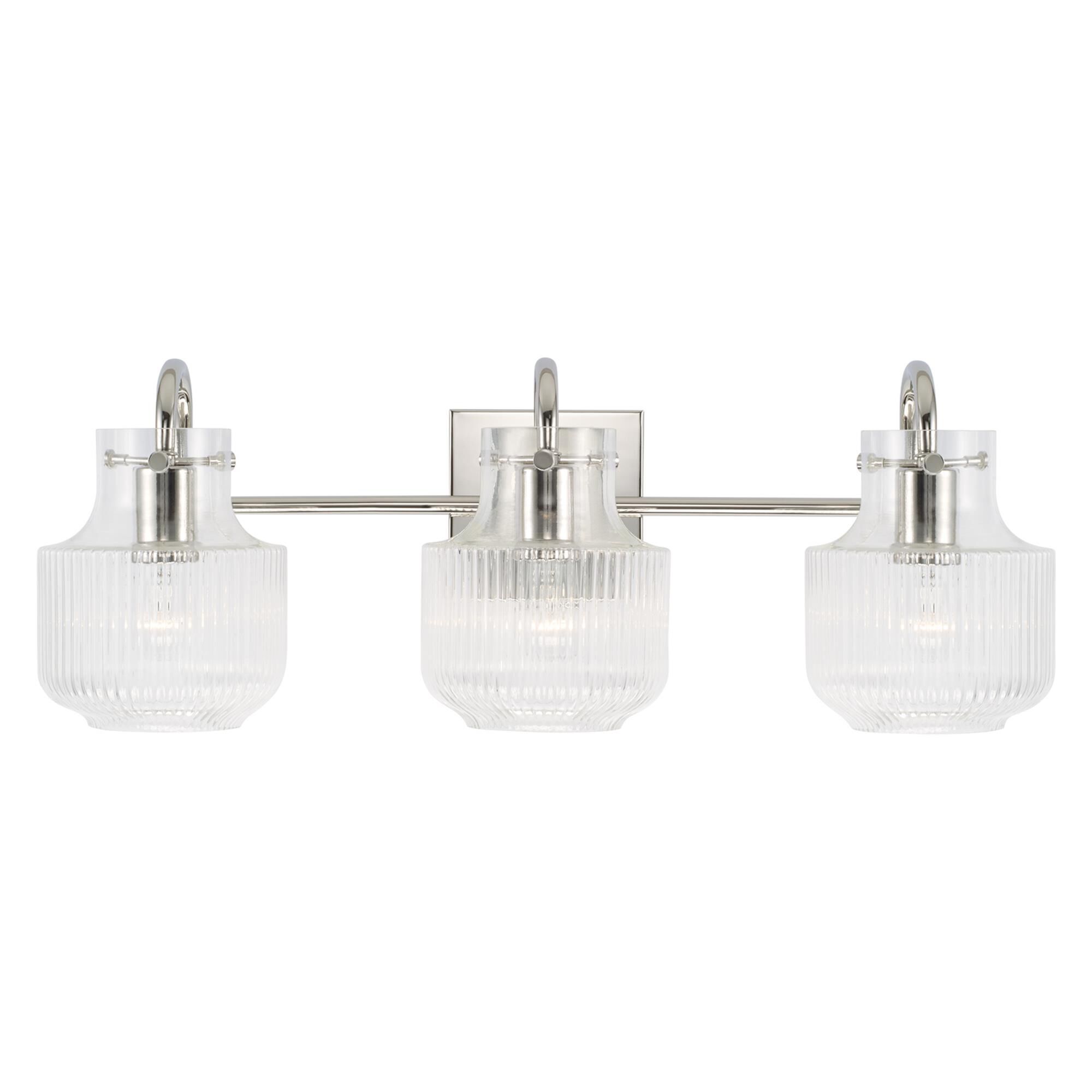 Shown in Polished Nickel finish and Clear Fluted glass