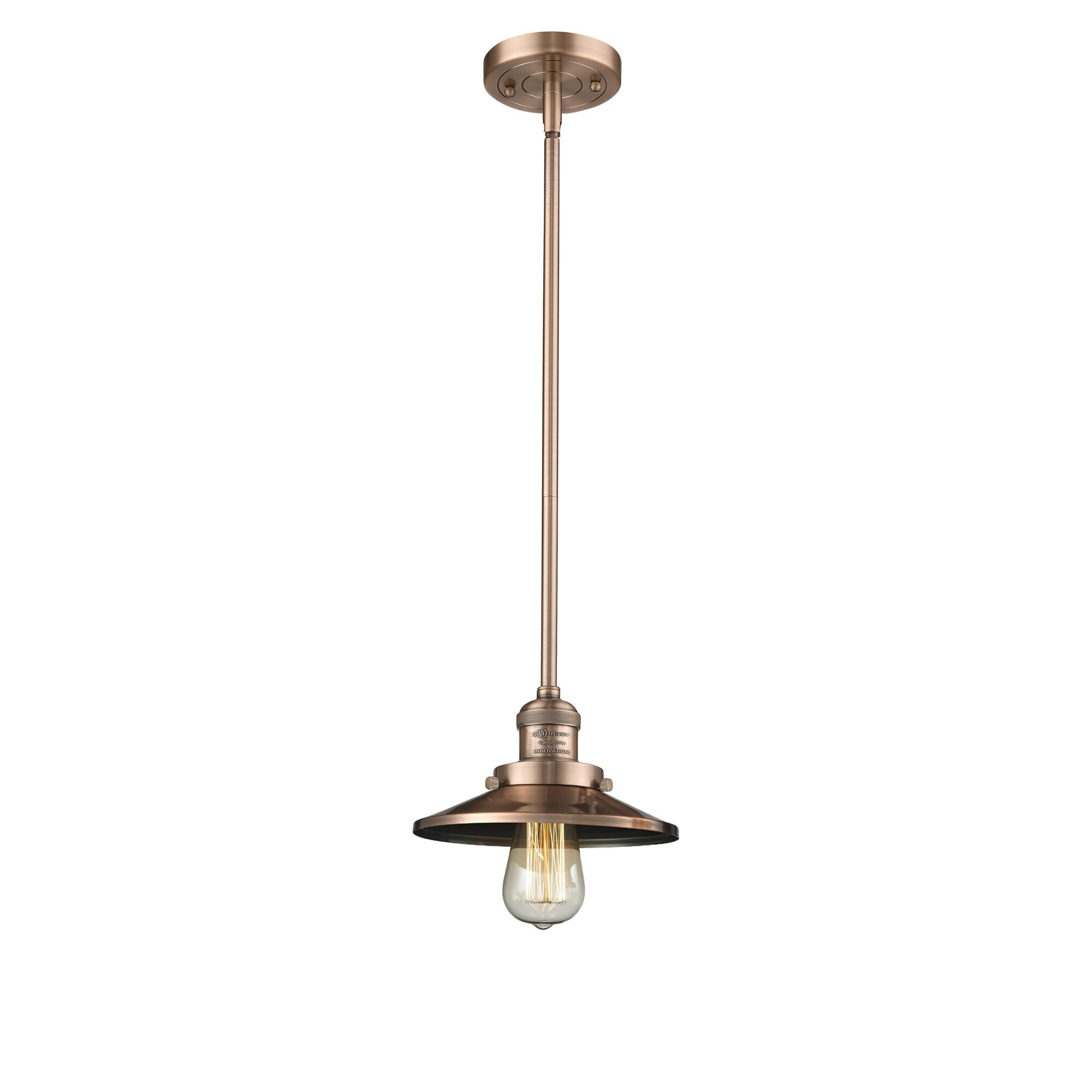 Shown in Antique Copper finish and Antique Copper shade