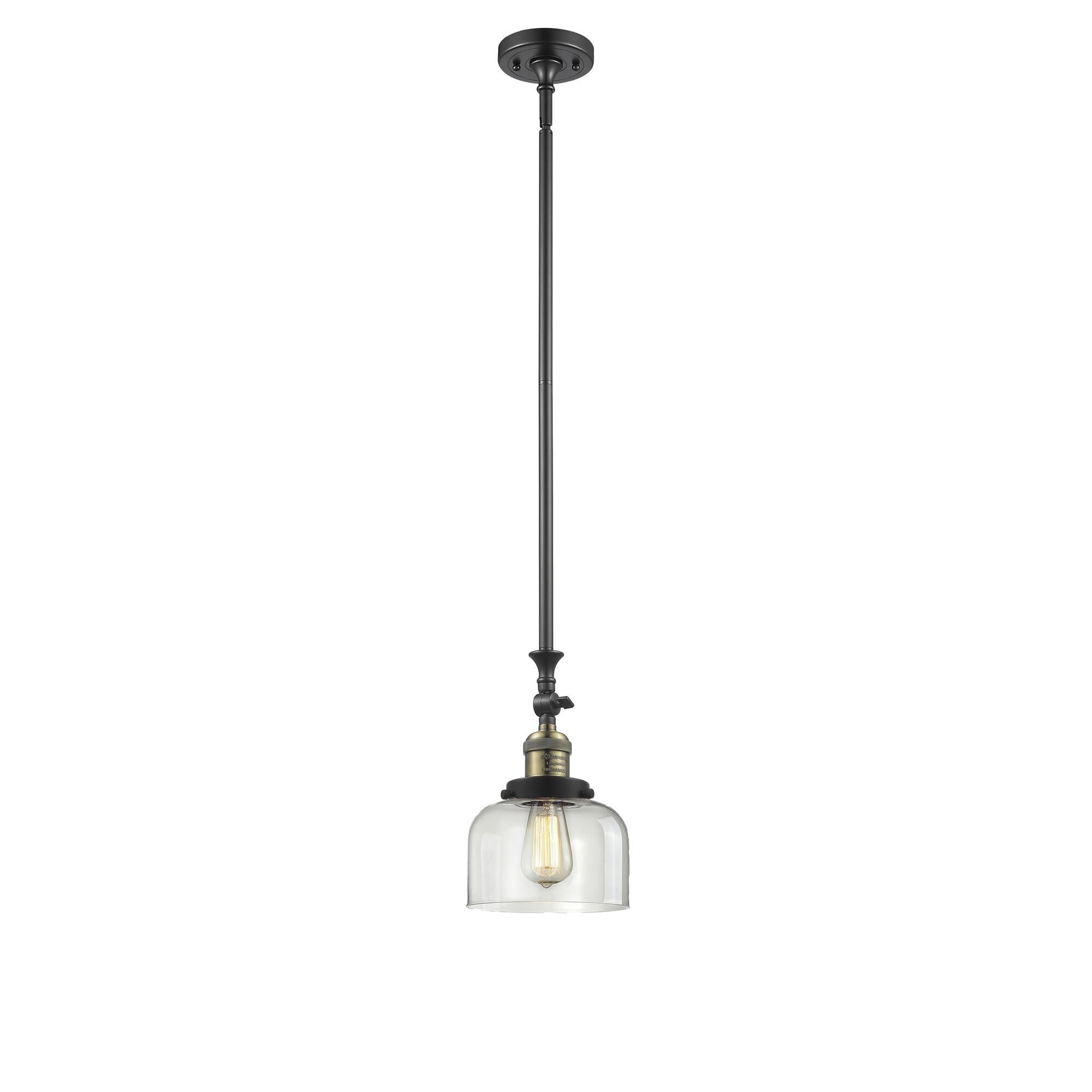 Shown in Black Antique Brass finish and Clear glass