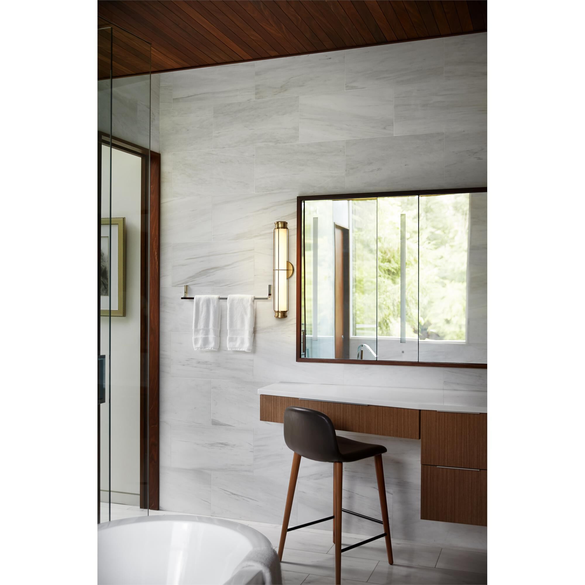 Shown in Heritage Brass finish and Etched Opal glass