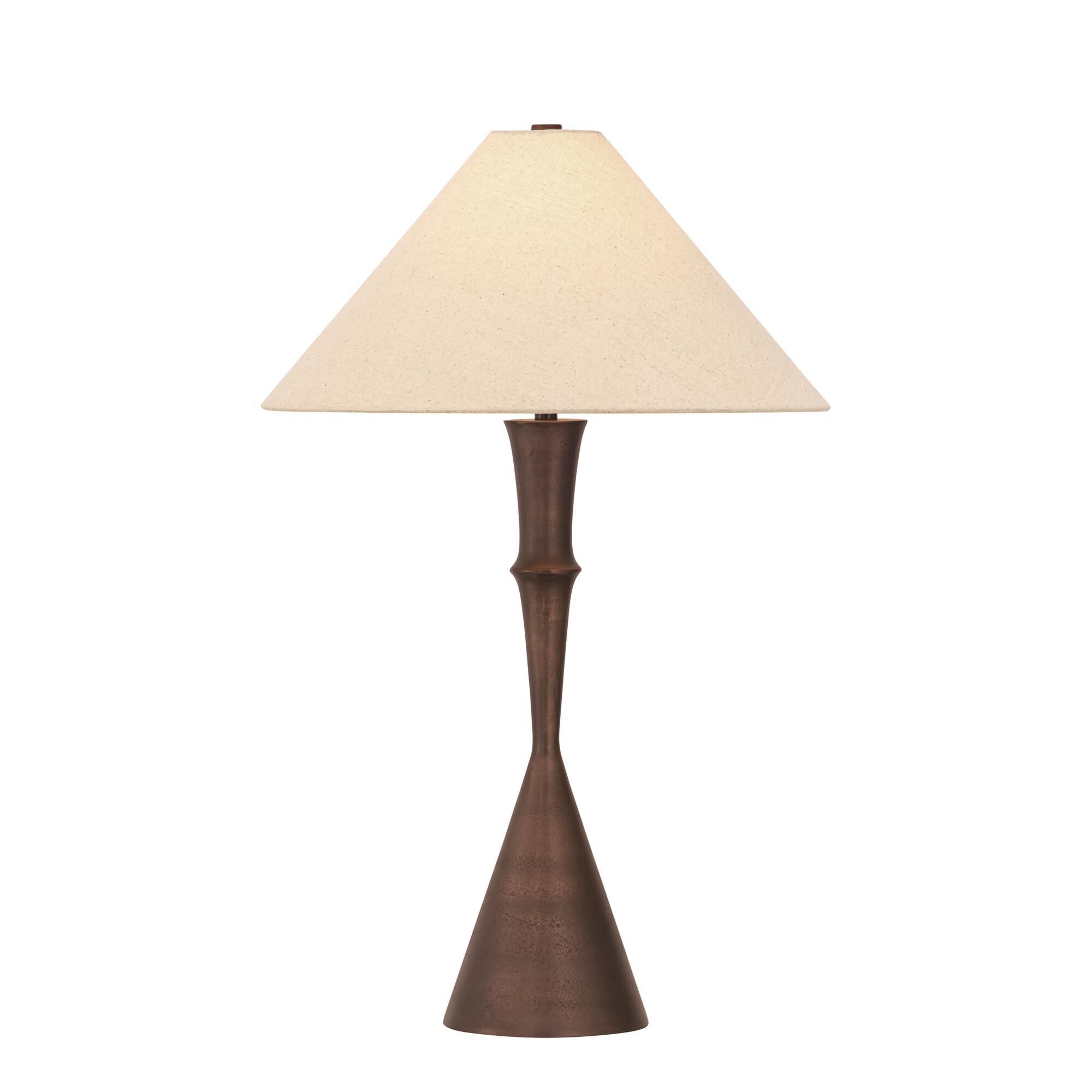 Shown in Bronze finish and Textured Cream shade