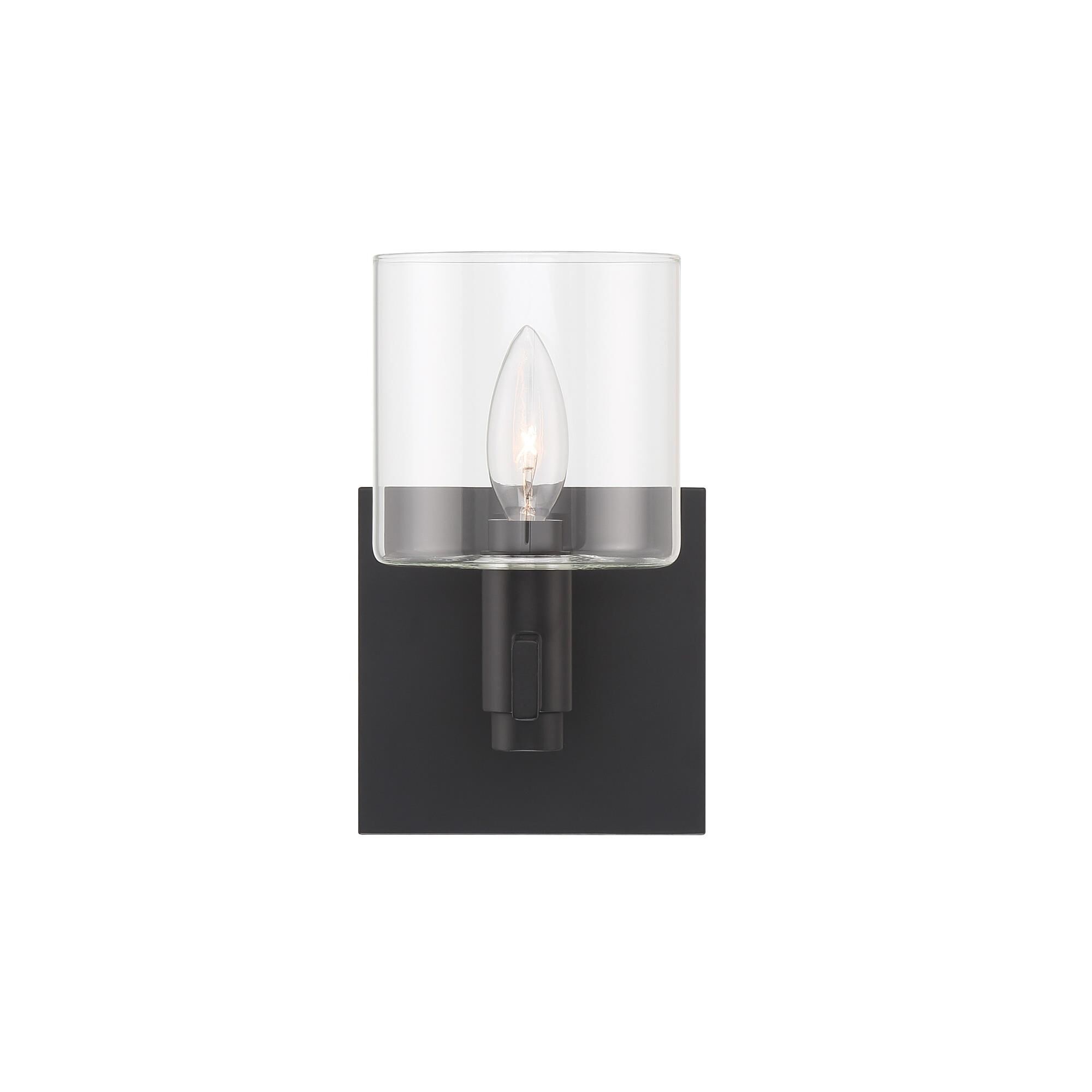 Shown in Black finish and Clear glass