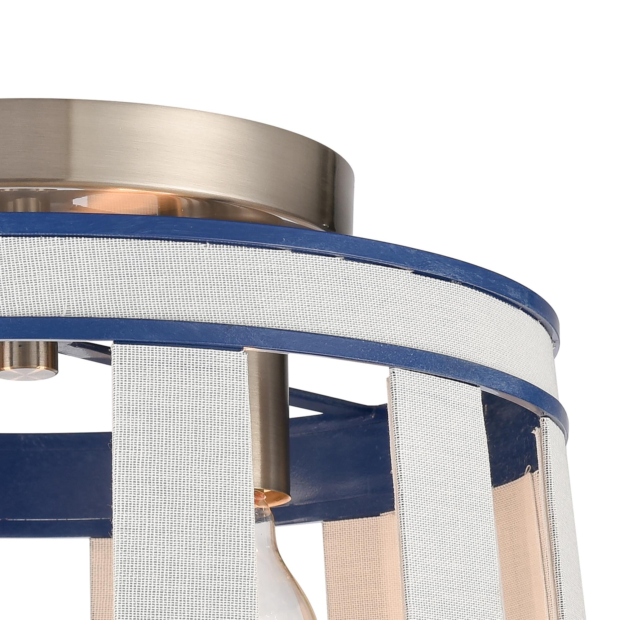 Shown in White finish and White Burlap and Metal shade