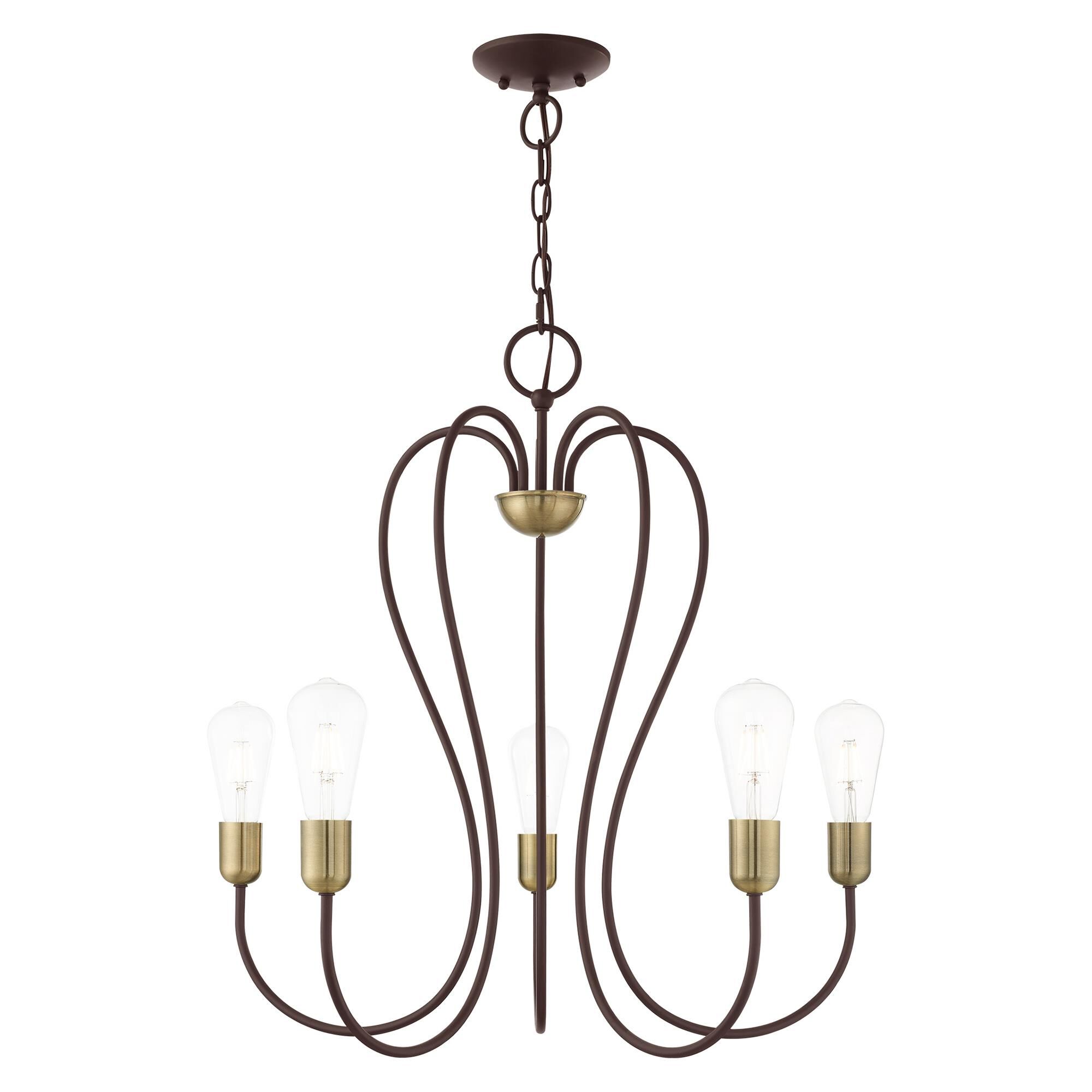 Shown in Bronze With Antique Brass Accents finish