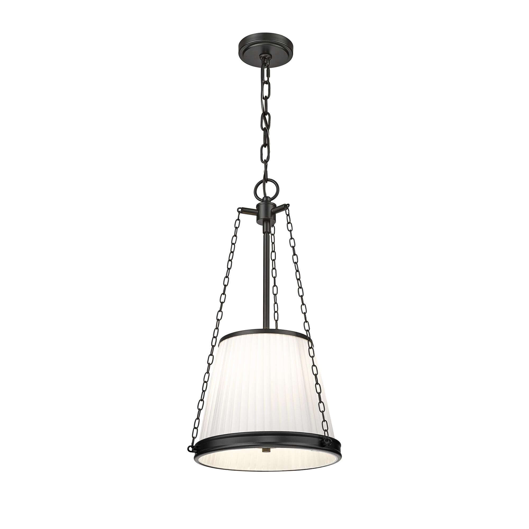 Shown in Matte Black finish and White glass and White shade