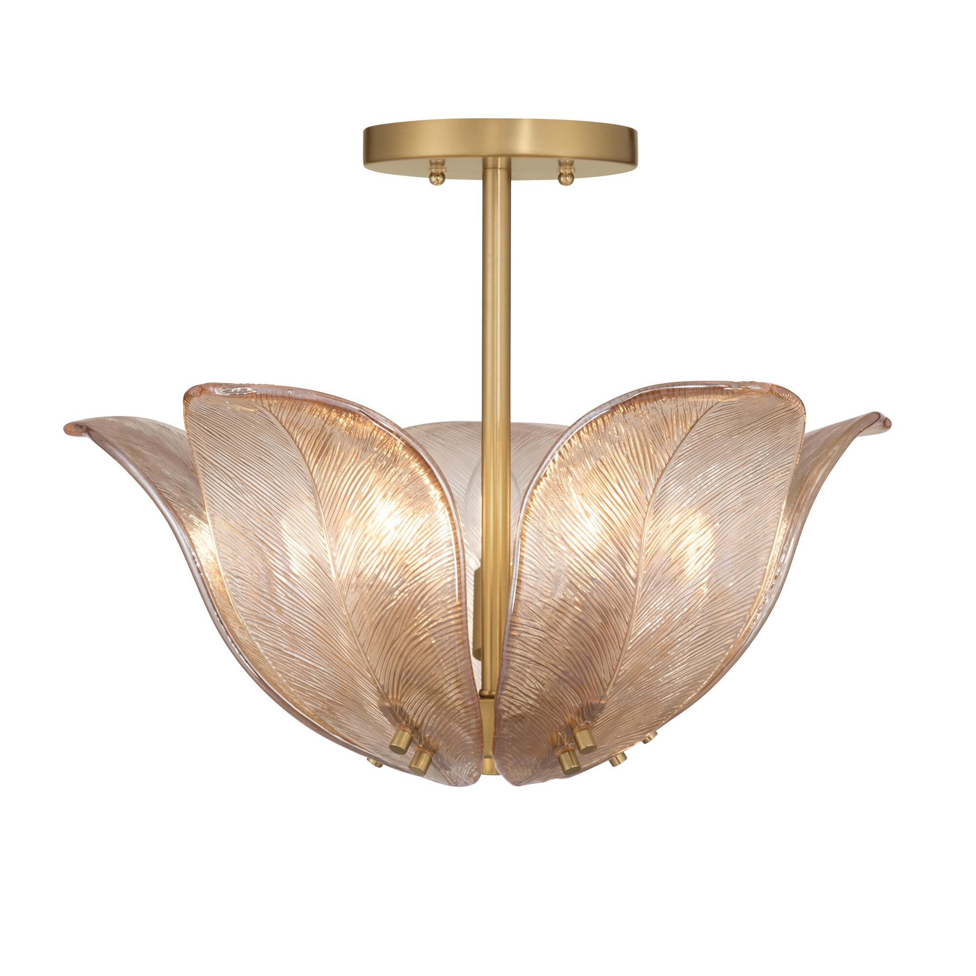 Shown in Legacy Brass finish and Amber glass