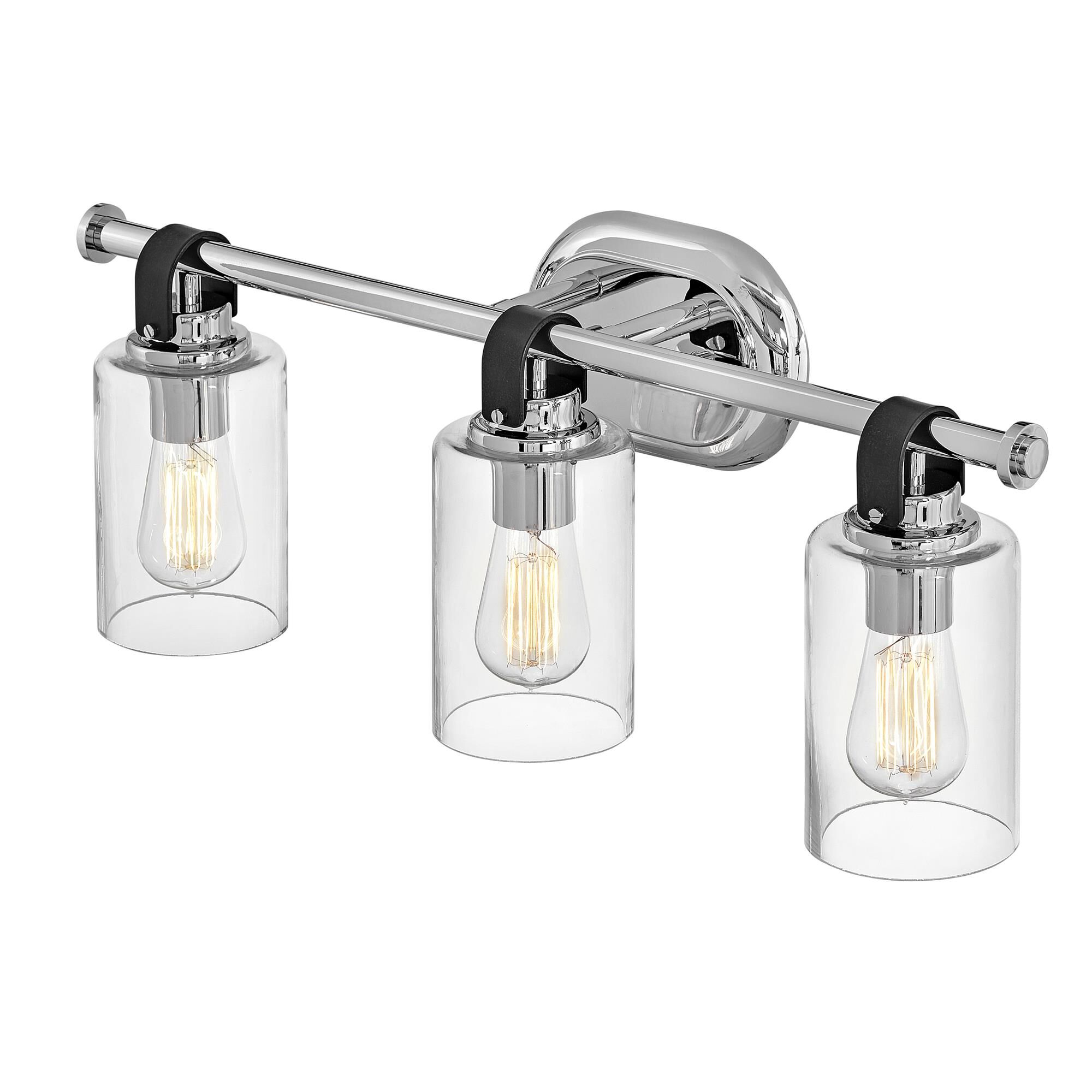 Shown in Chrome finish and Clear glass