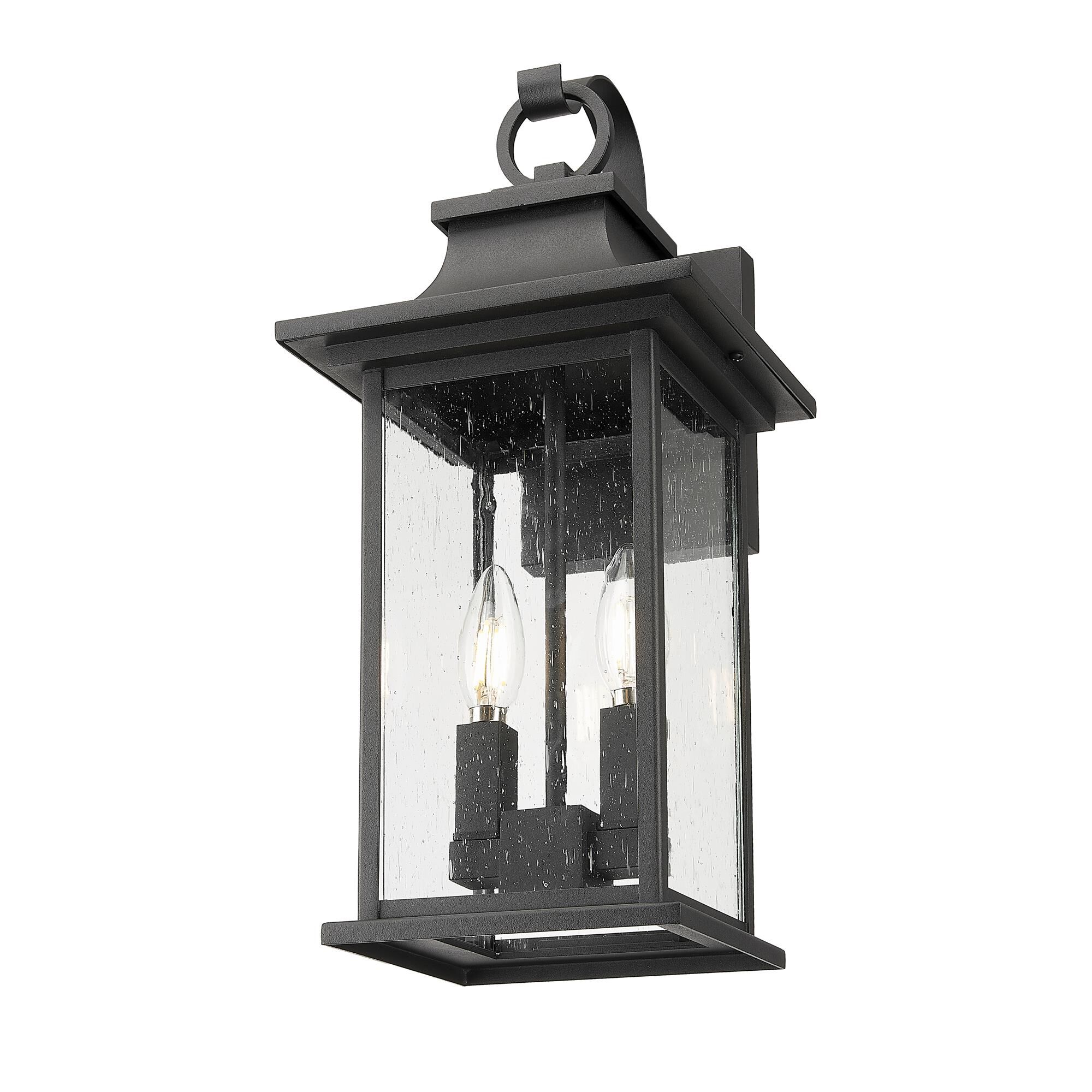 Shown in Black finish and Clear Seedy glass and Clear Seedy shade
