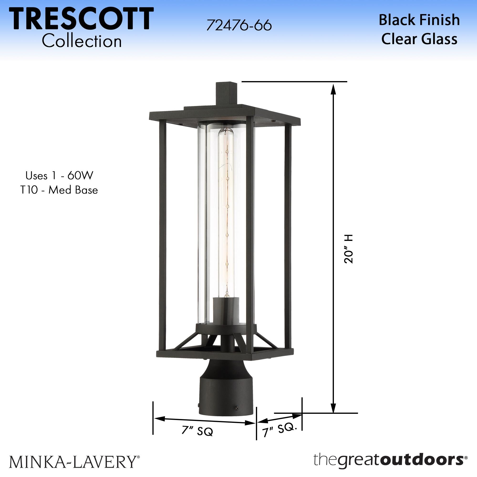 Minka Lavery Trescott 20 Inch Tall Outdoor Post Lamp