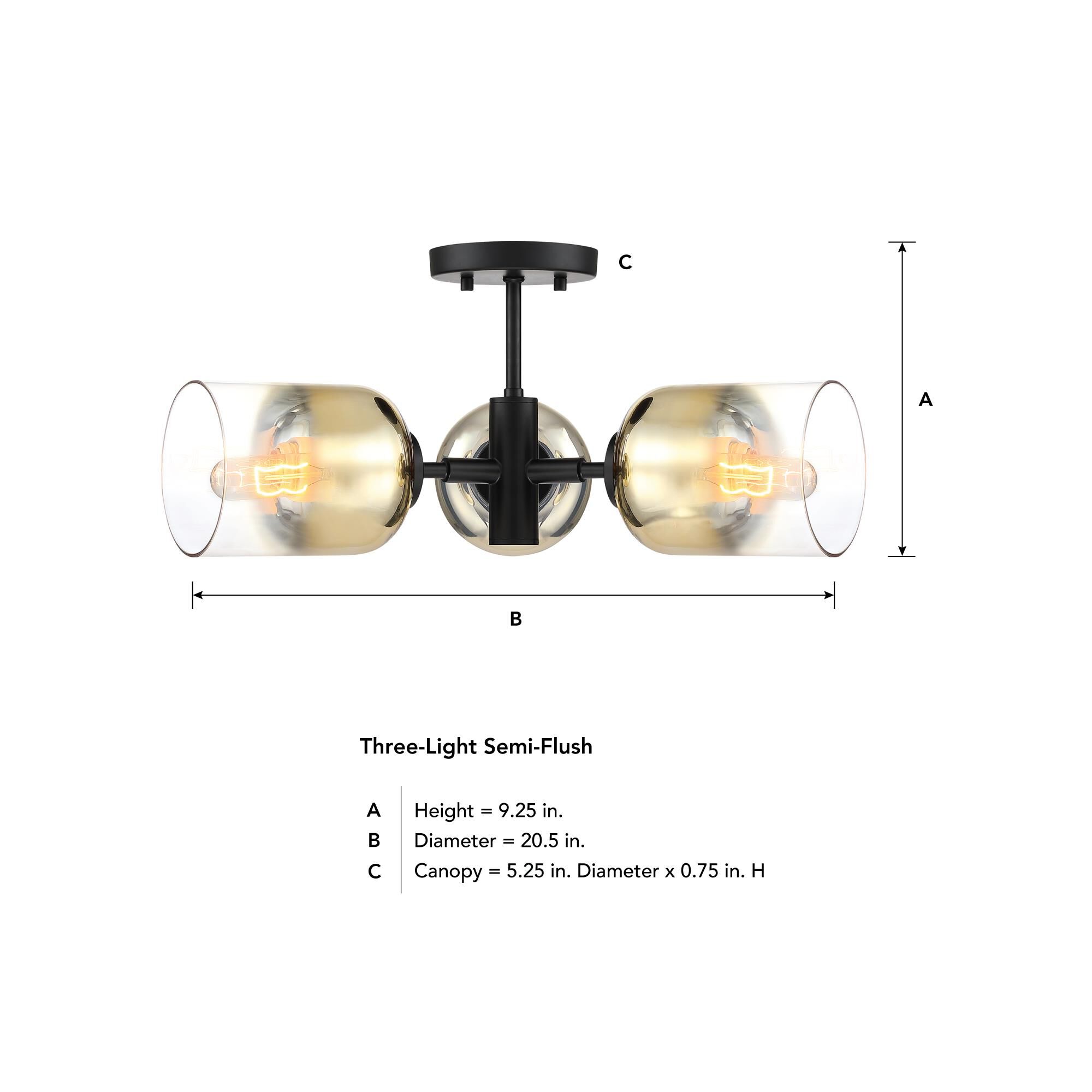 Gatsby 21 Inch Semi Flush Mount by Designers Fountain