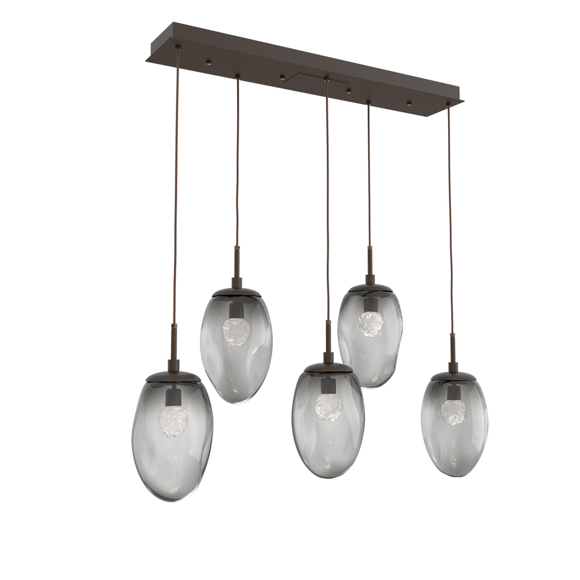 Shown in Flat Bronze finish and Floret Inner Smoke Outer glass