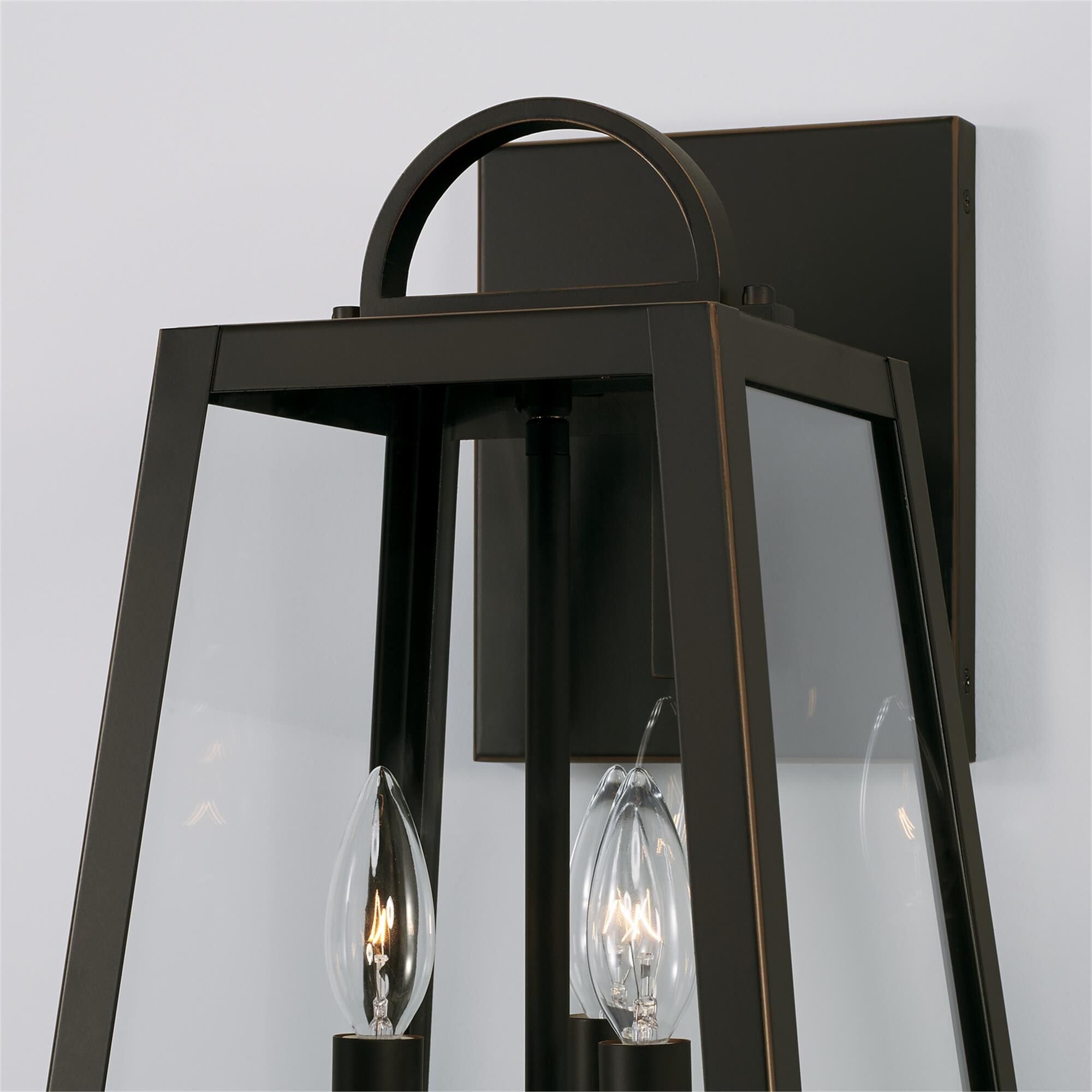 Shown in Oiled Bronze finish and Clear glass