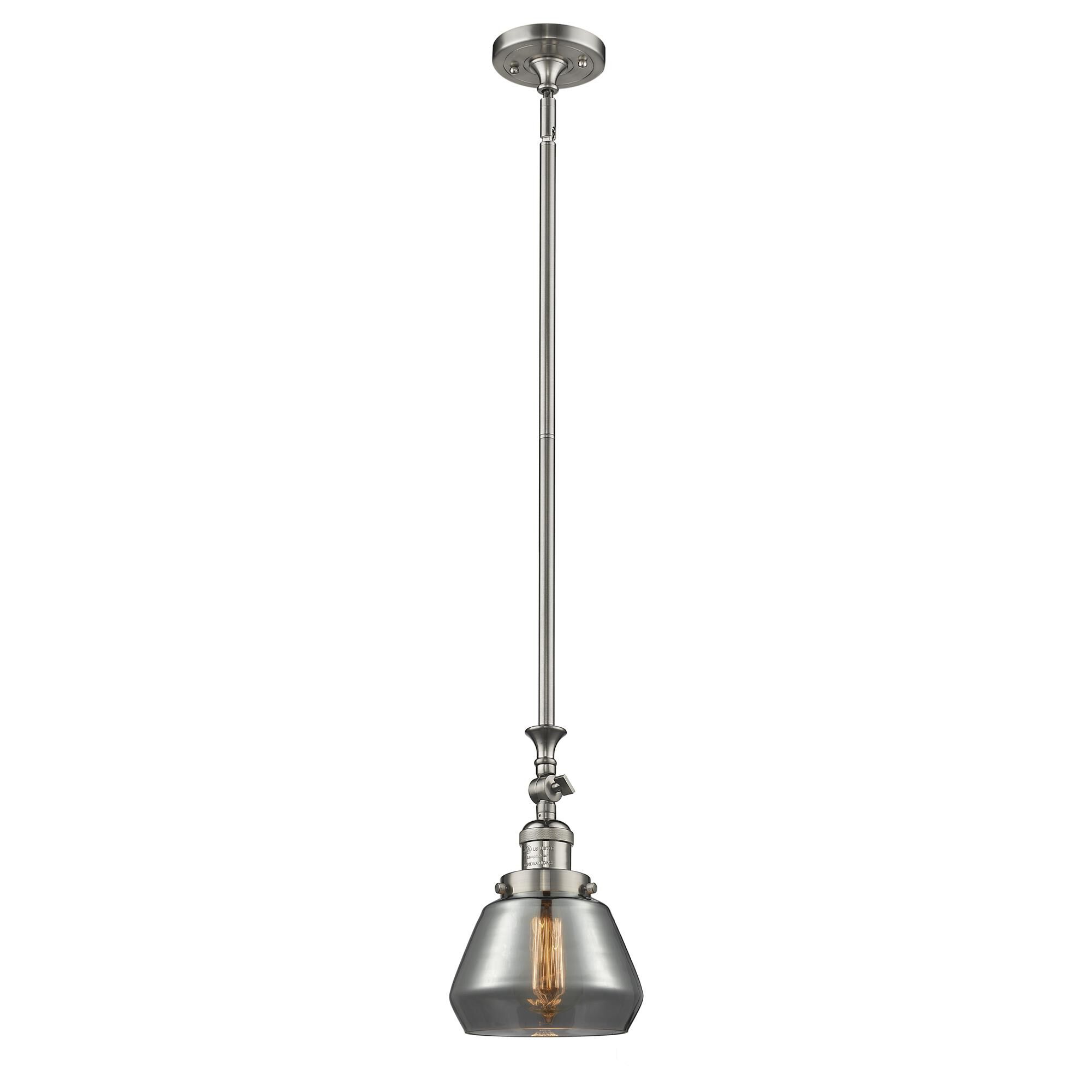 Shown in Brushed Satin Nickel finish and Plated Smoked glass