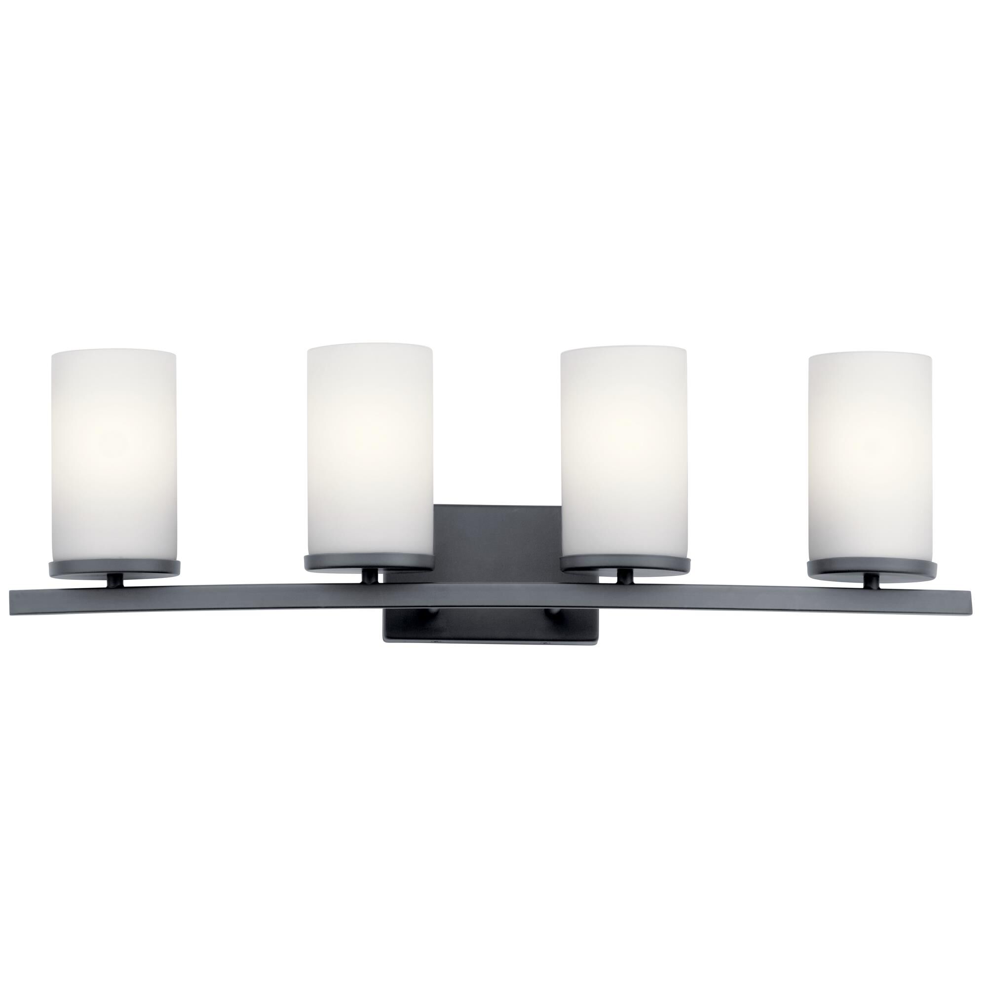 Shown in Black finish and Satin Etched Cased Opal glass
