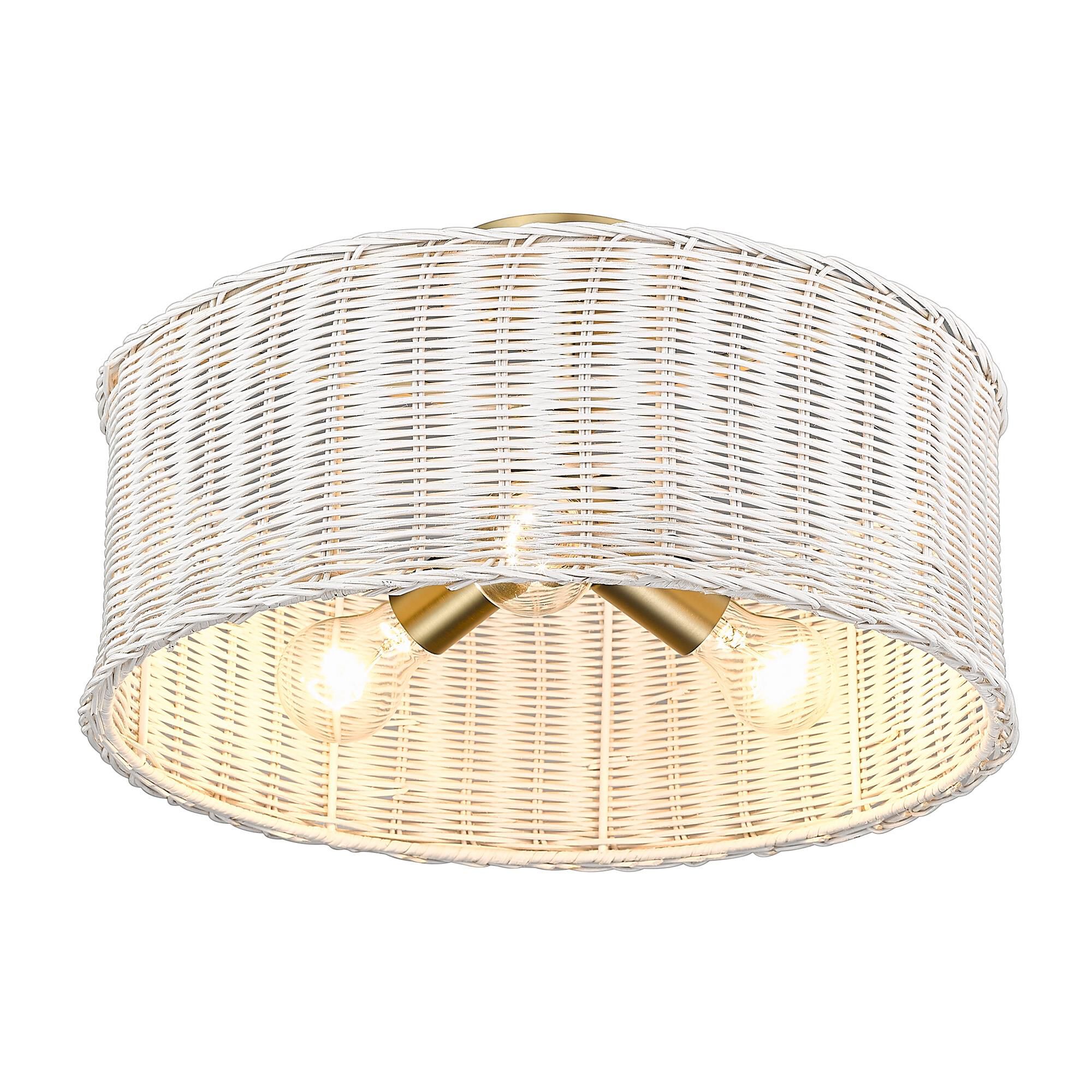 Erma 16 Inch 3 Light Semi Flush Mount by Golden Lighting