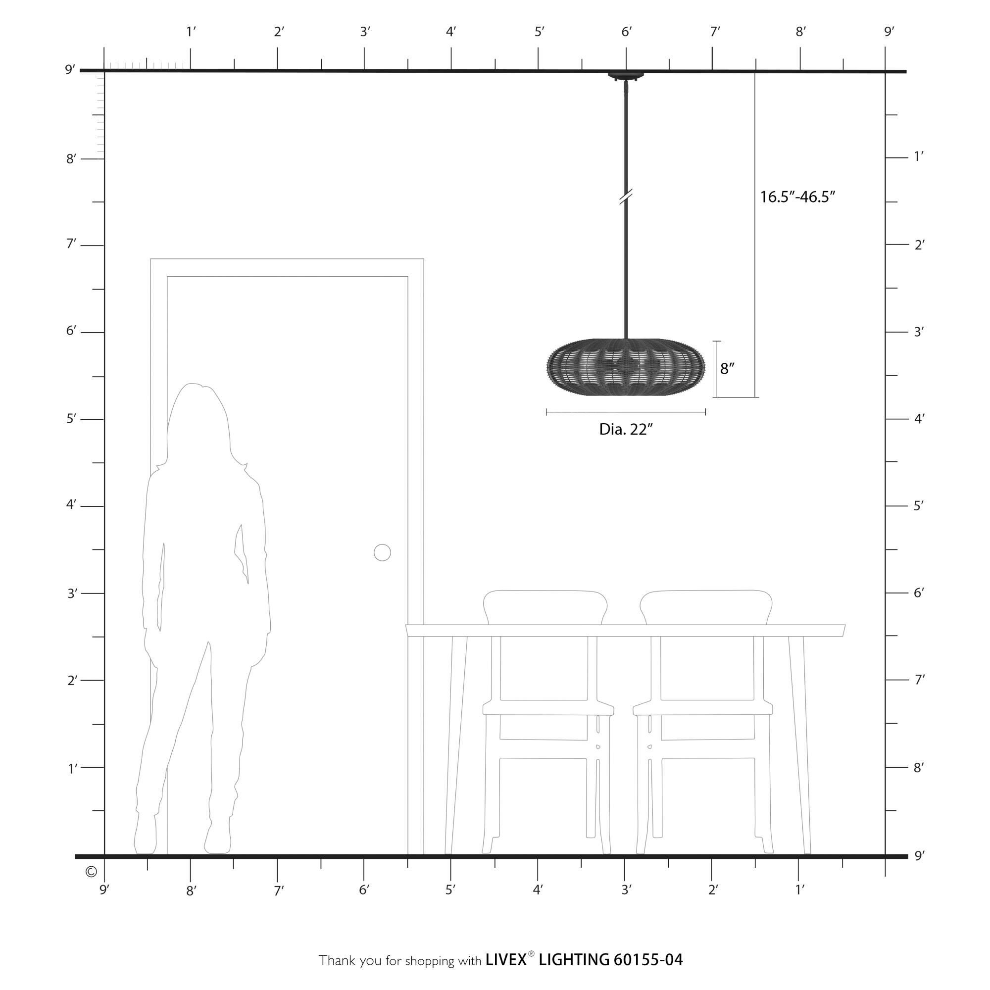 Deluna 22 Inch Large Pendant by Livex Lighting