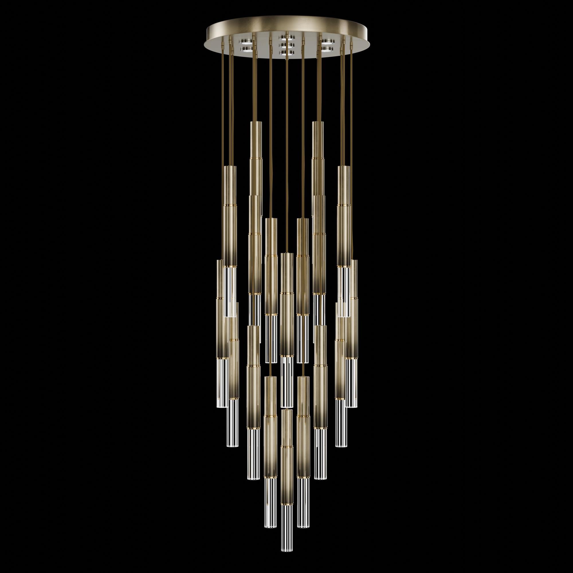 Shown in Bronze finish and True crystal and False glass