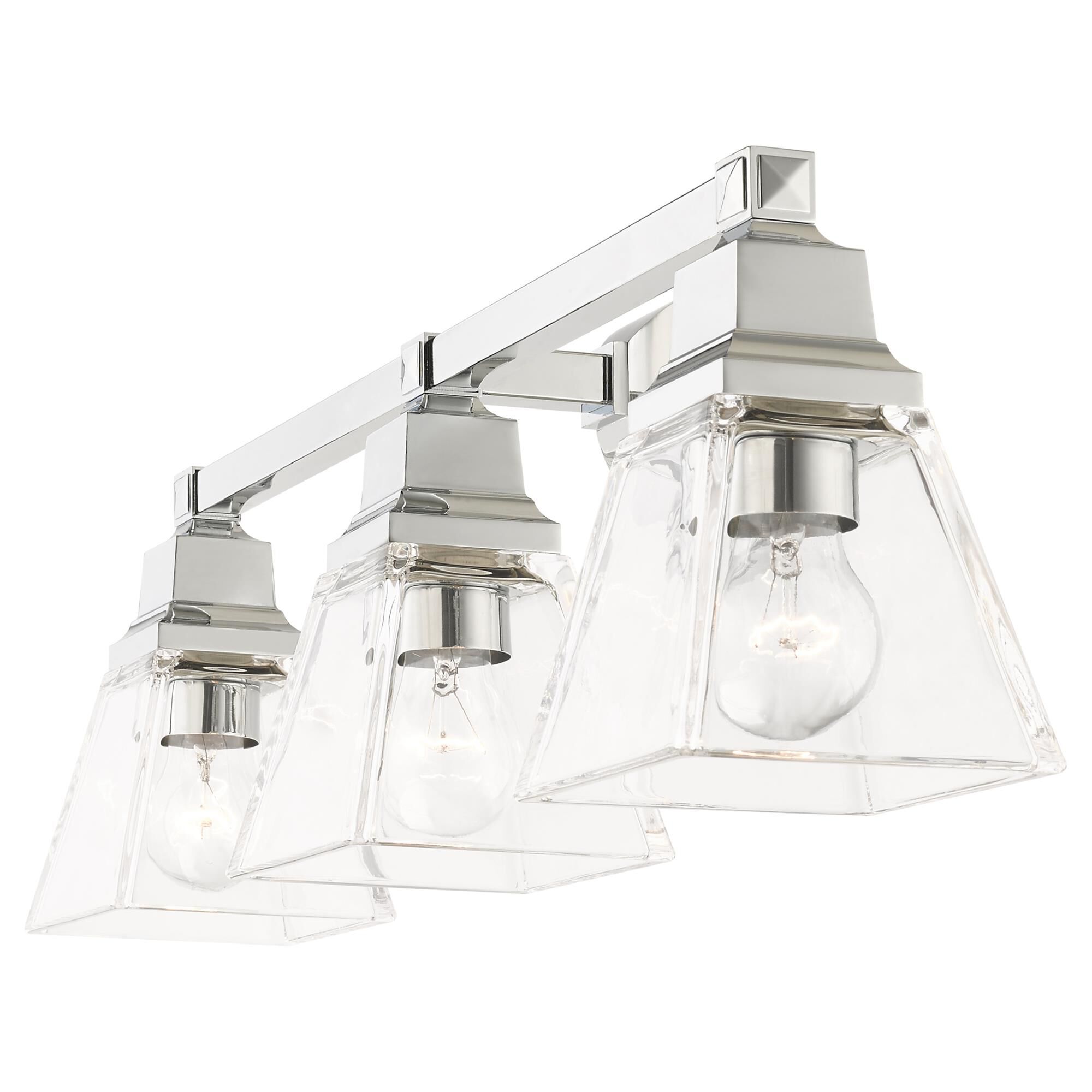 Shown in Polished Chrome finish and Clear glass and Clear Glass shade