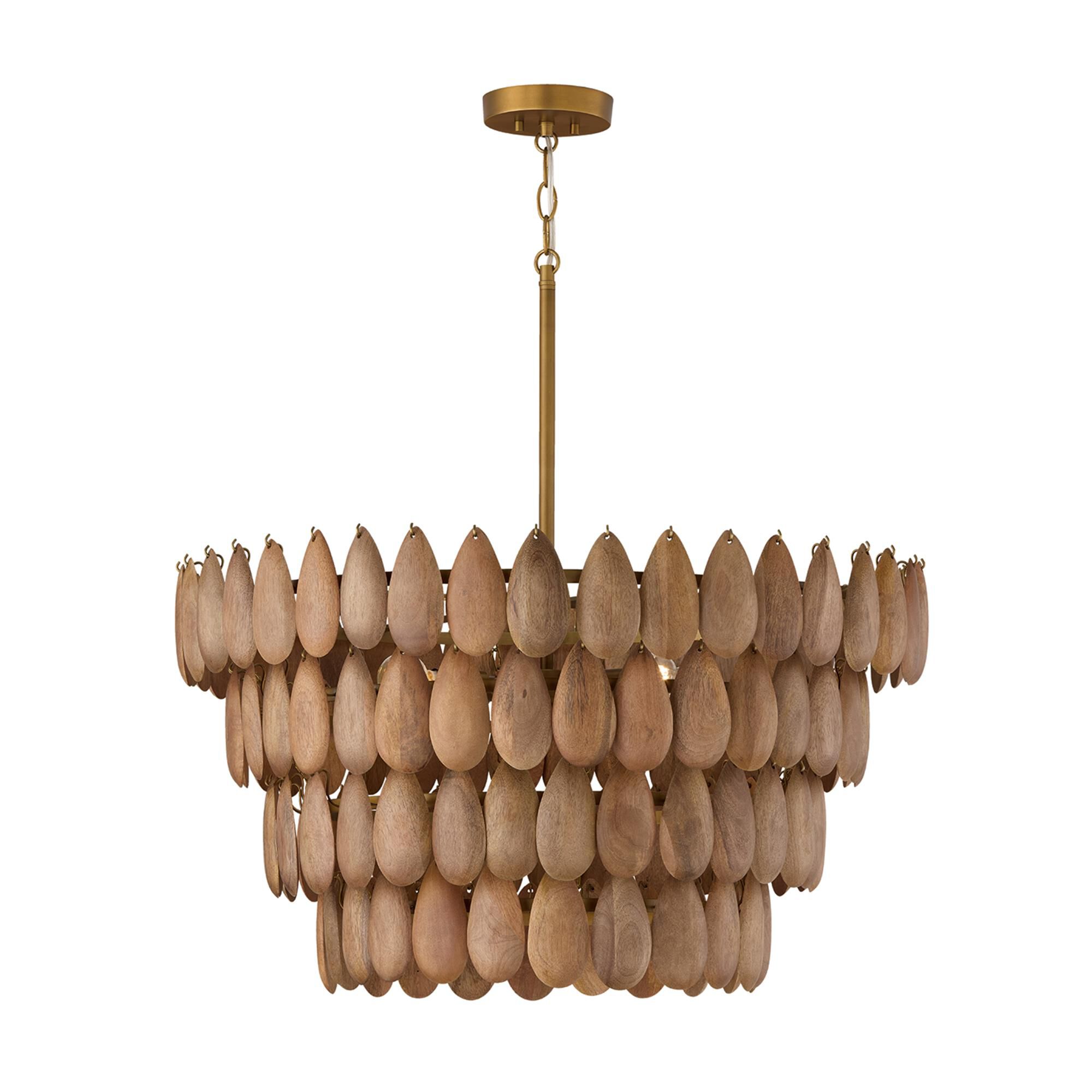 Shown in Light Wood And Patinaed Brass finish