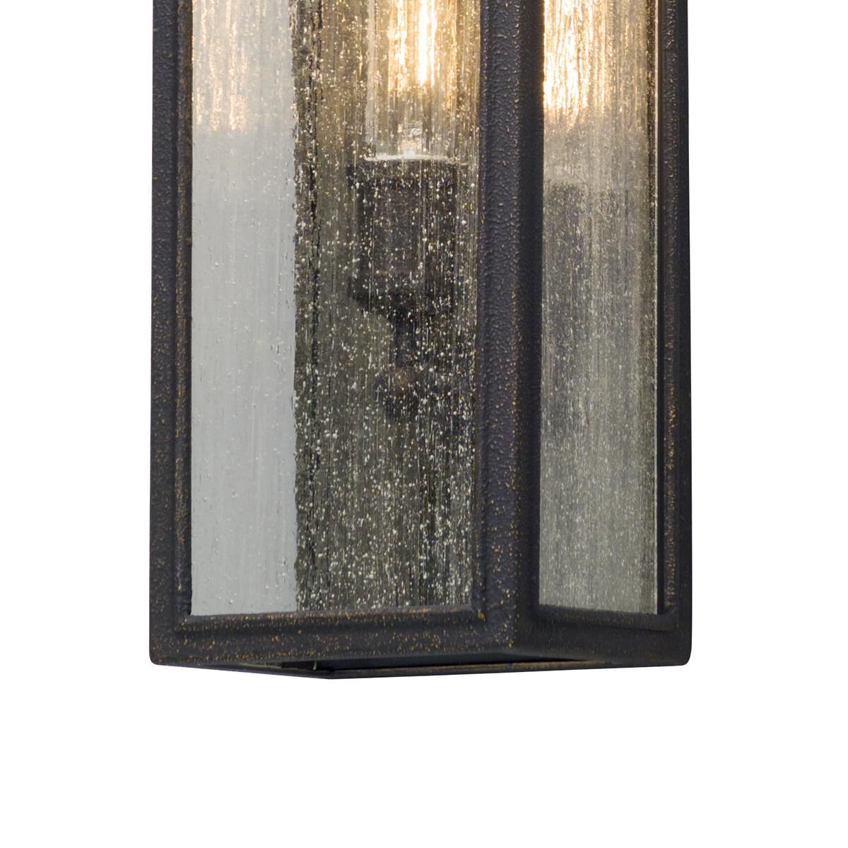 Shown in Vintage Bronze finish and Seeded Clear glass