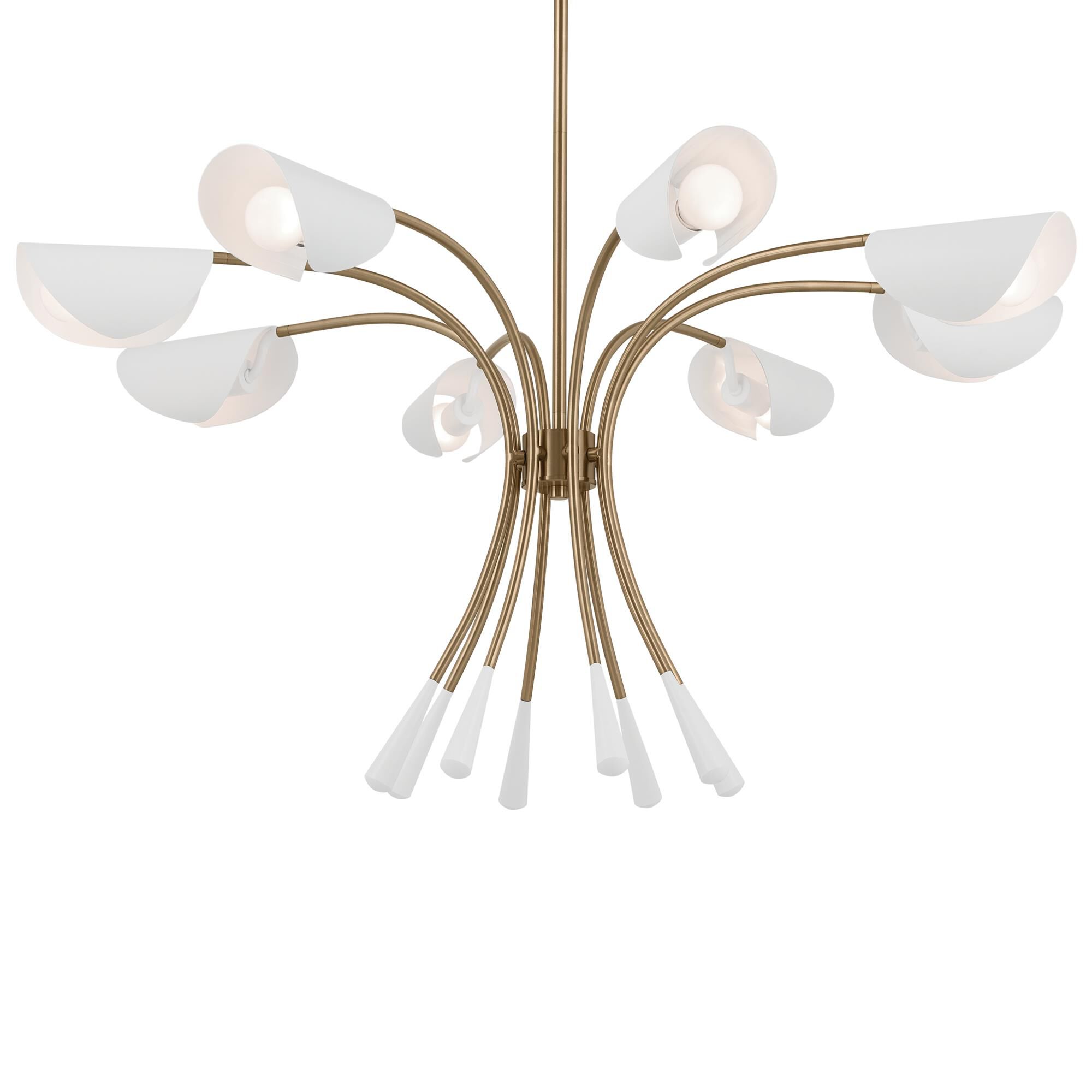 Shown in Champagne Bronze with White finish and Metal and Unique shade