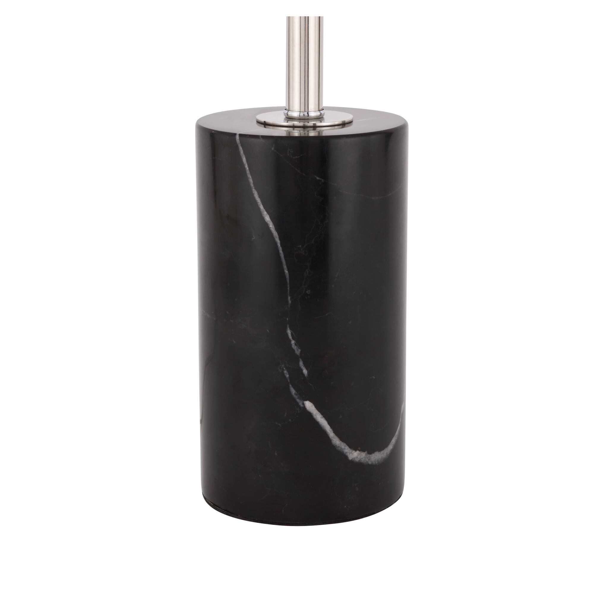 Shown in Polished Nickel And Black finish and Fabric - Off White shade