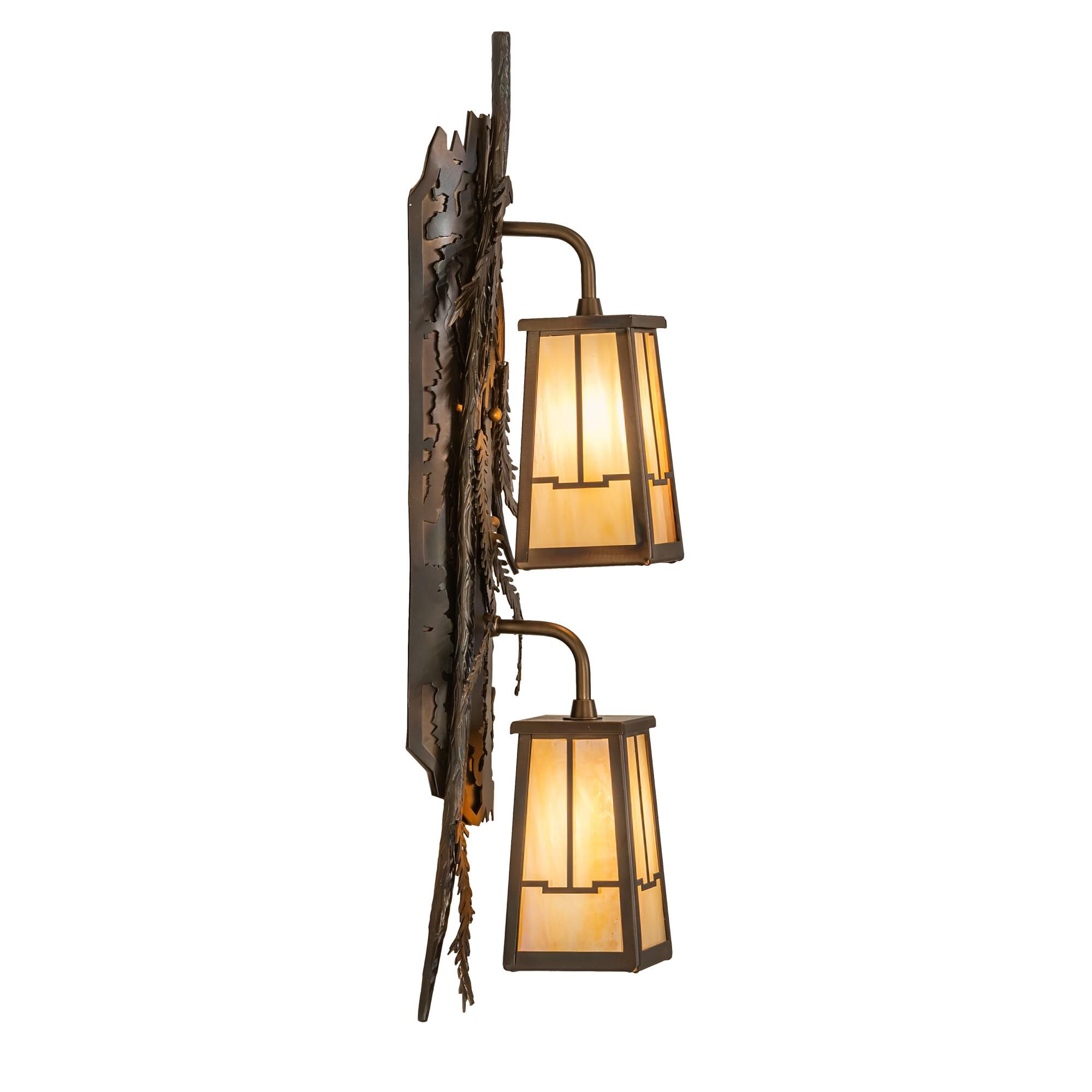 Shown in Antique Copper Finish;Burnished Copper finish and Beige;Iridescent glass