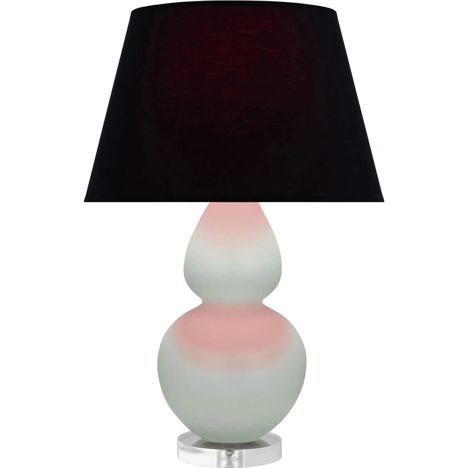Shown in Matte Celadon finish and Ink Black with Rose Red Lining shade and Lucite accent