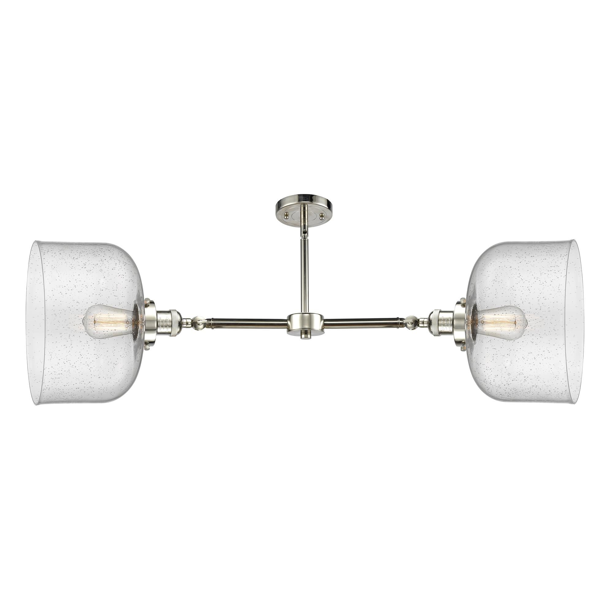 Shown in Polished Nickel finish and Seedy glass
