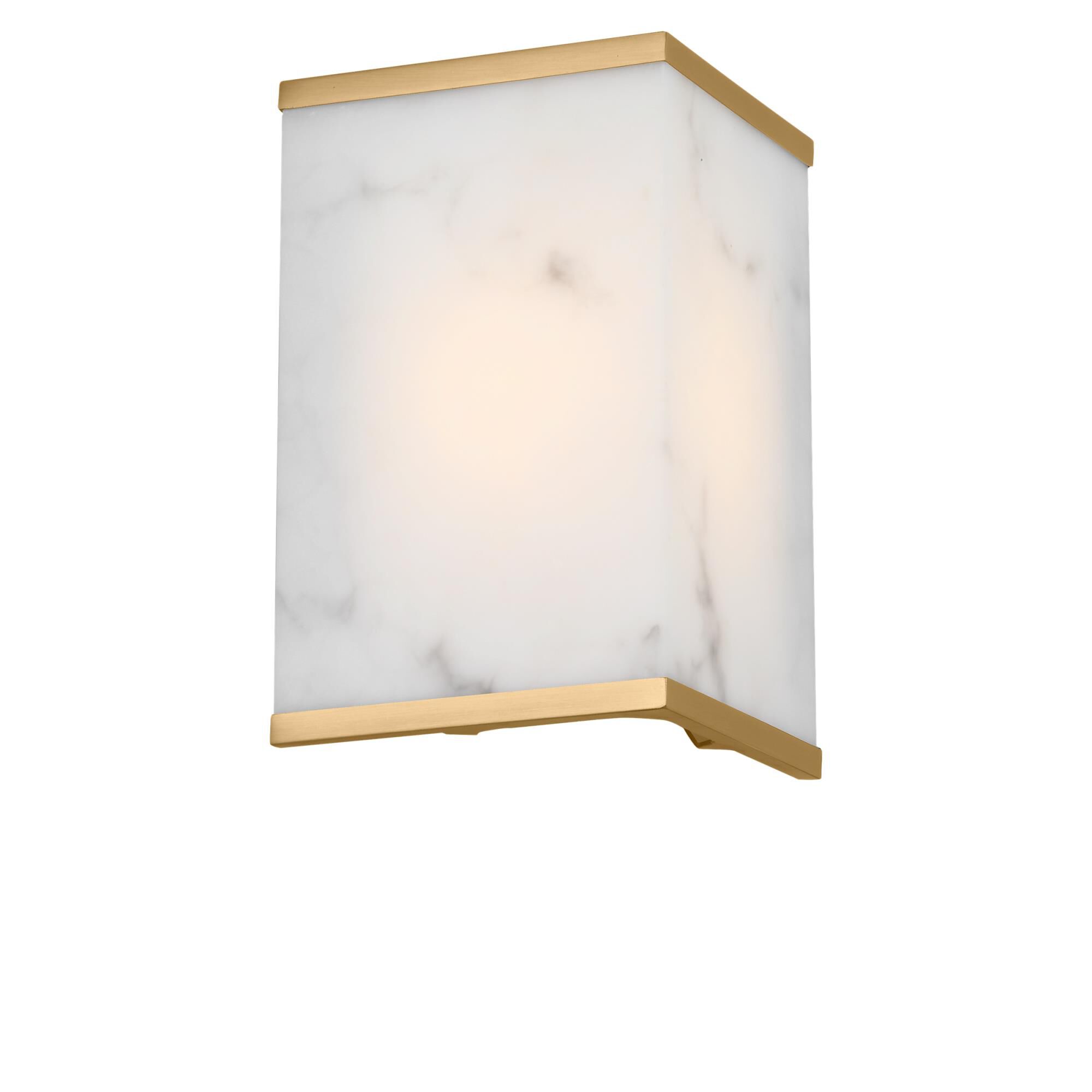 Shown in Burnished Brass finish and Faux Alabaster shade