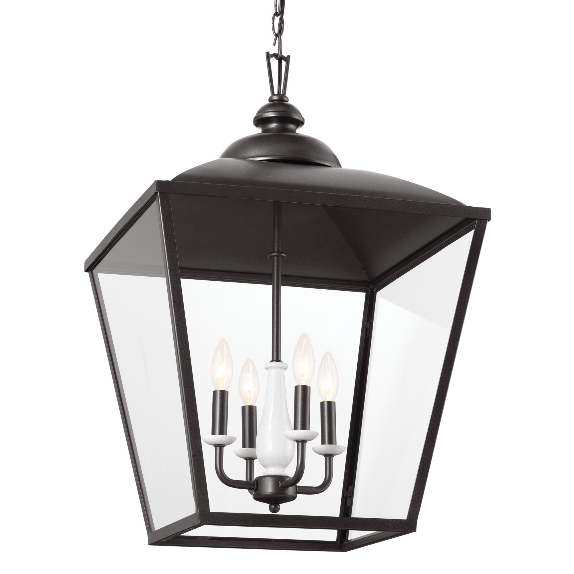 Shown in Anvil Iron finish and Transparent glass