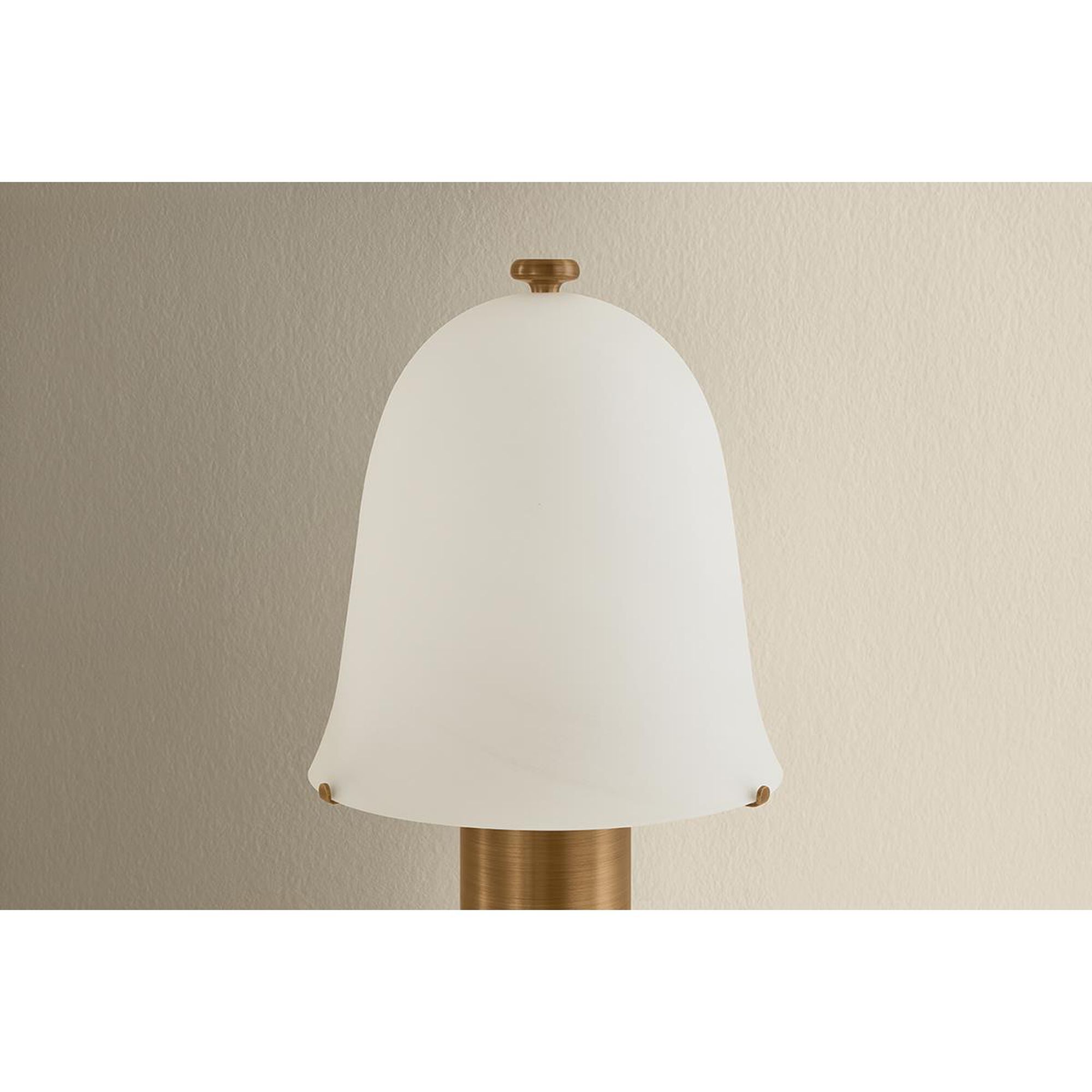 Shown in Patina Brass finish and Matte Cloud glass